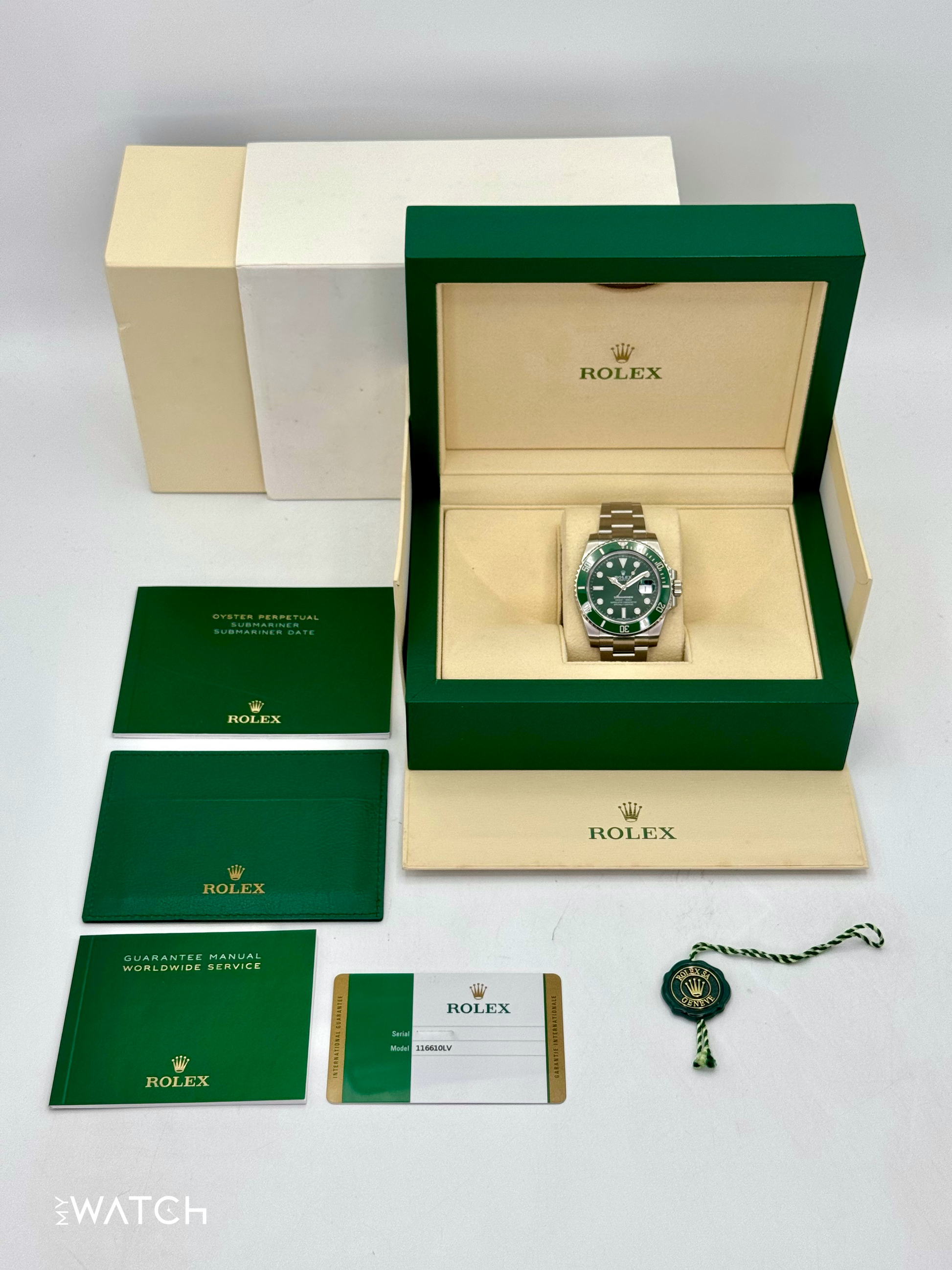 NEW OLD STOCK 2020 Rolex Submariner “Hulk” 40mm 116610LV Green Dial (STICKERED) - MyWatchLLC