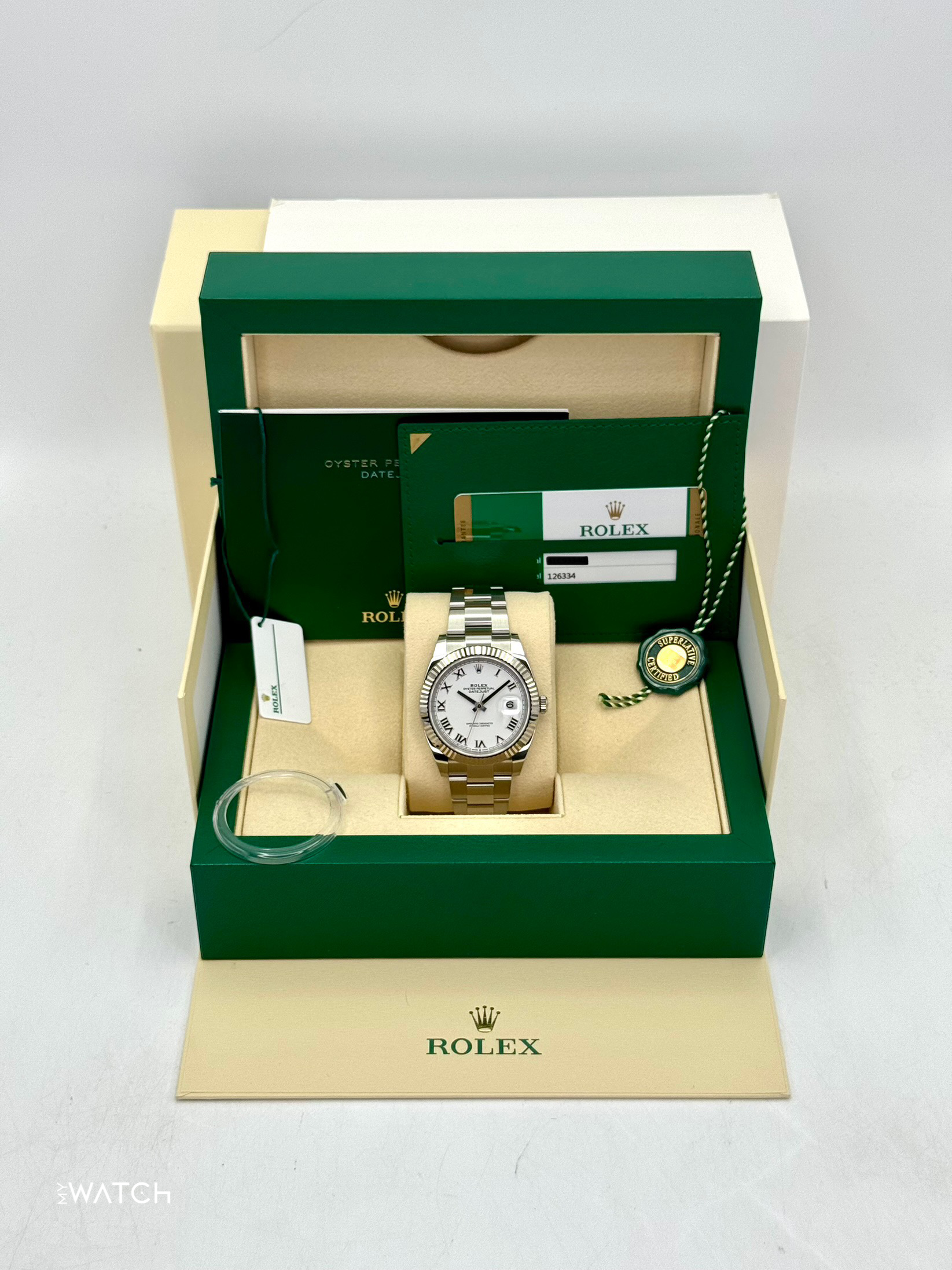2019 Rolex Datejust 41mm 126334 Stainless Steel Oyster White Dial - MyWatchLLC
