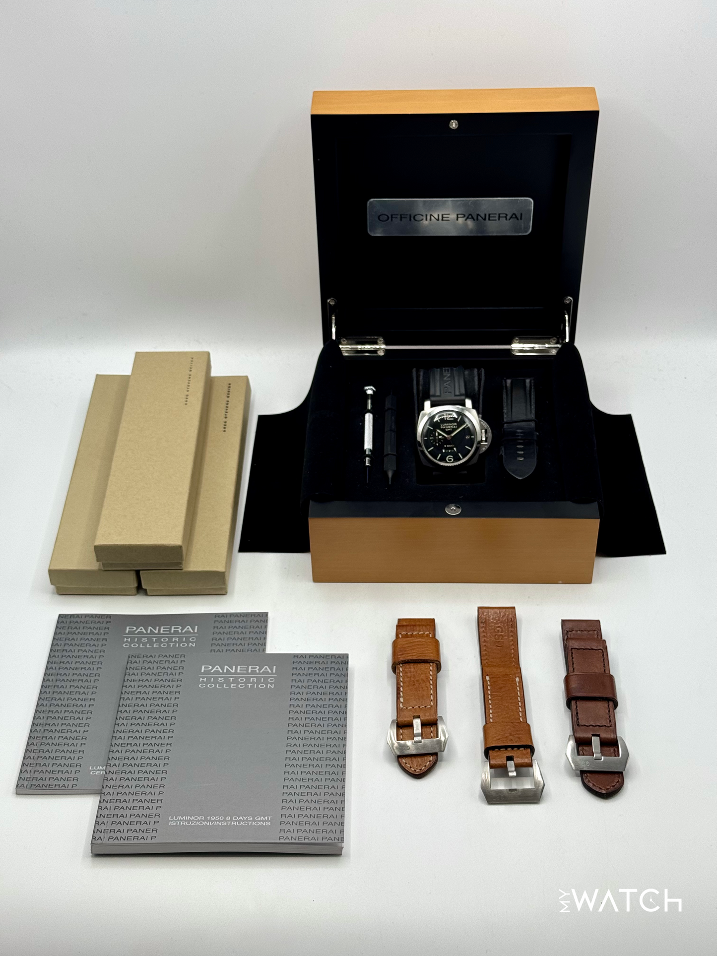 2011 Panerai Luminor 1950 8 Days GMT 44mm PAM00233 Black Dial