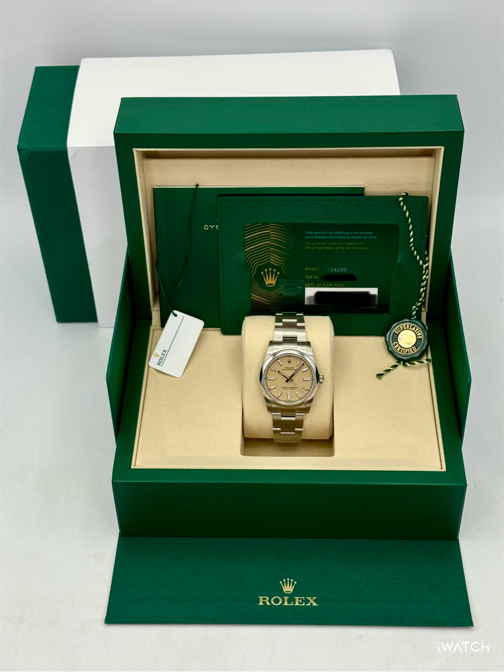 NEW 2026 Rolex Oyster Perpetual 34mm 124200 Stainless Steel Beige Dial - MyWatchLLC