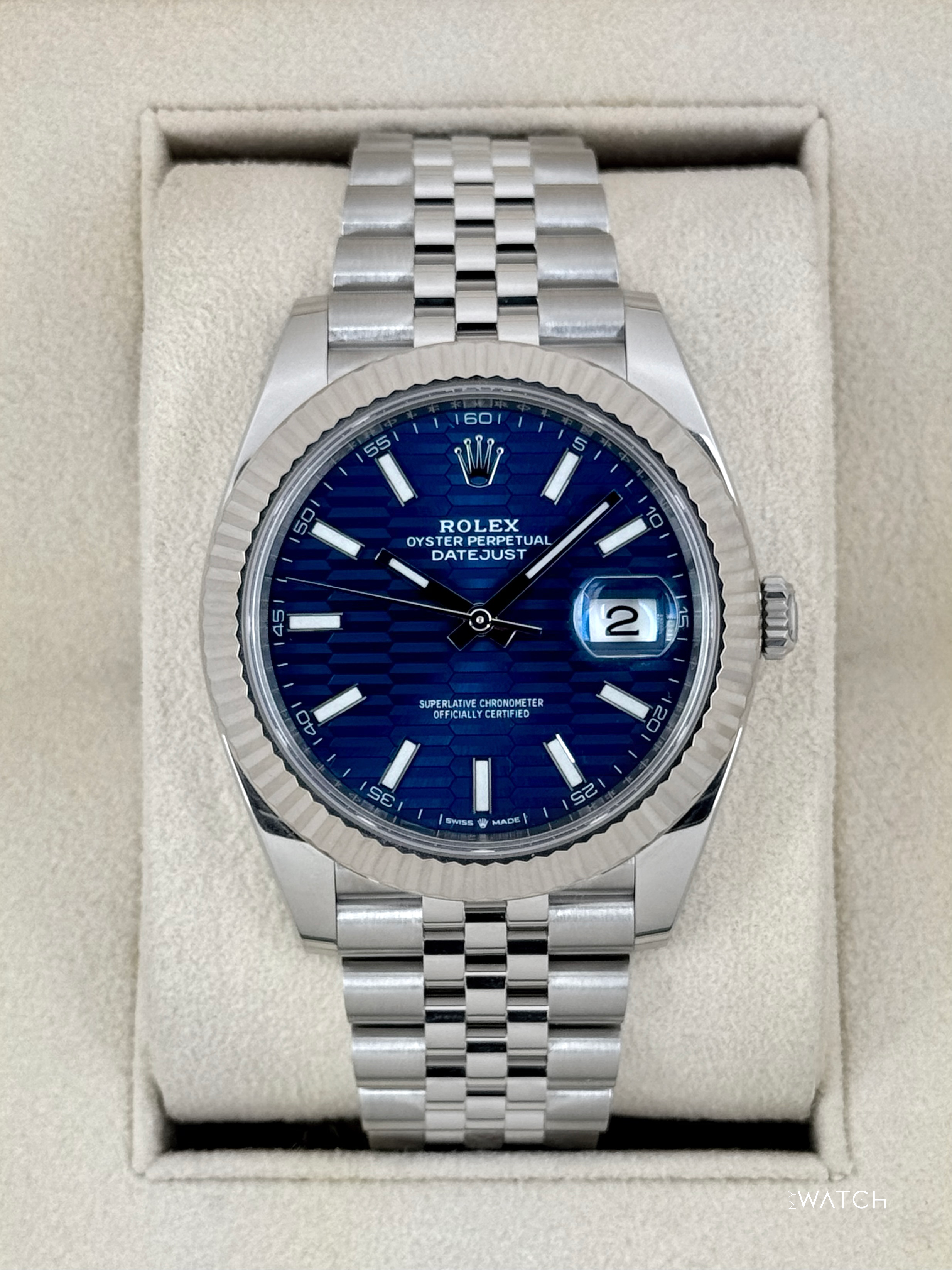2022 Rolex Datejust 41mm 126334 Stainless Steel Jubilee Blue Motif Dia