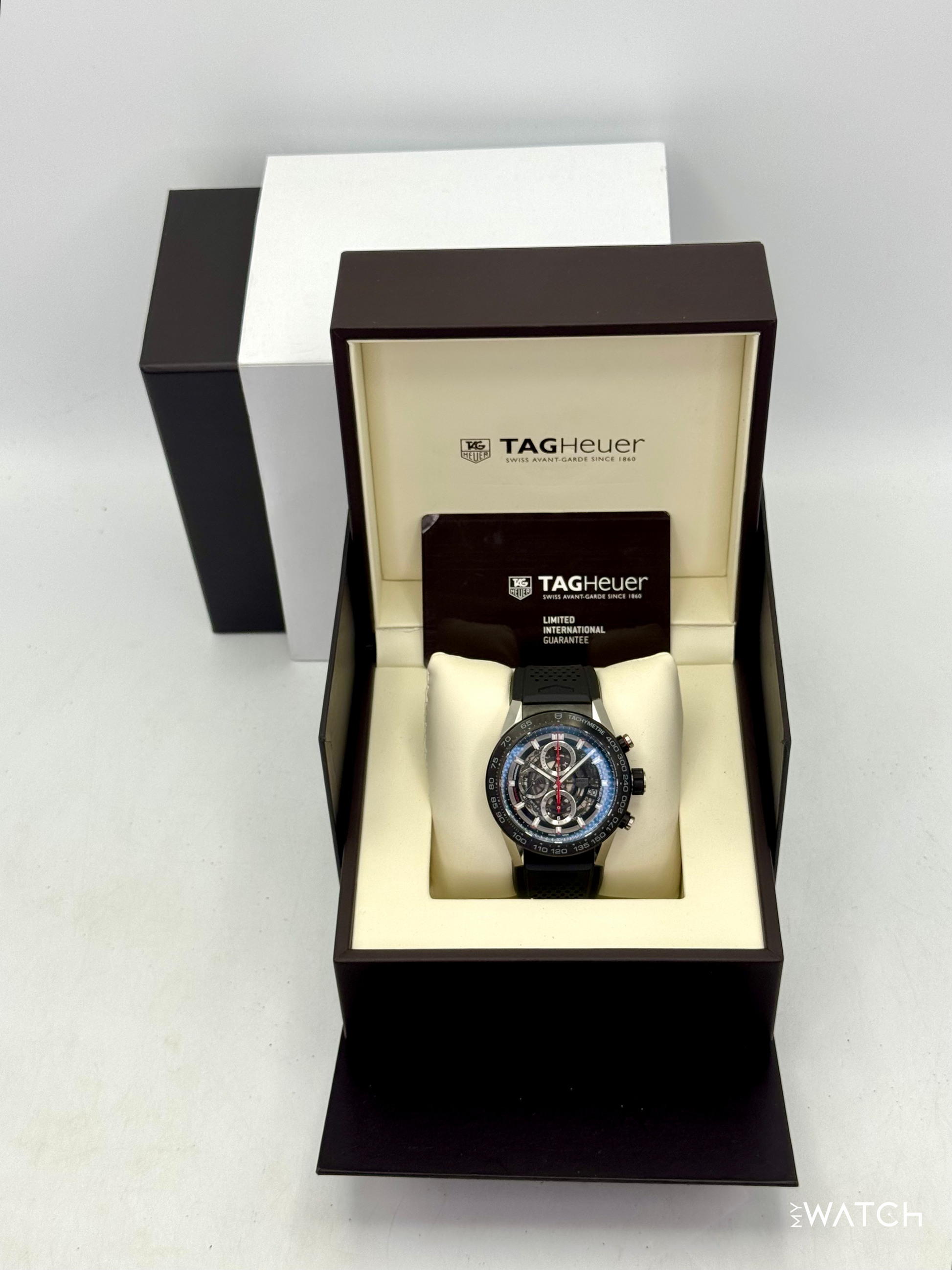 TAG Heuer Calibre Heuer 01 Chronograph 45mm CAR2A1Z Skeletonized Dial - MyWatchLLC