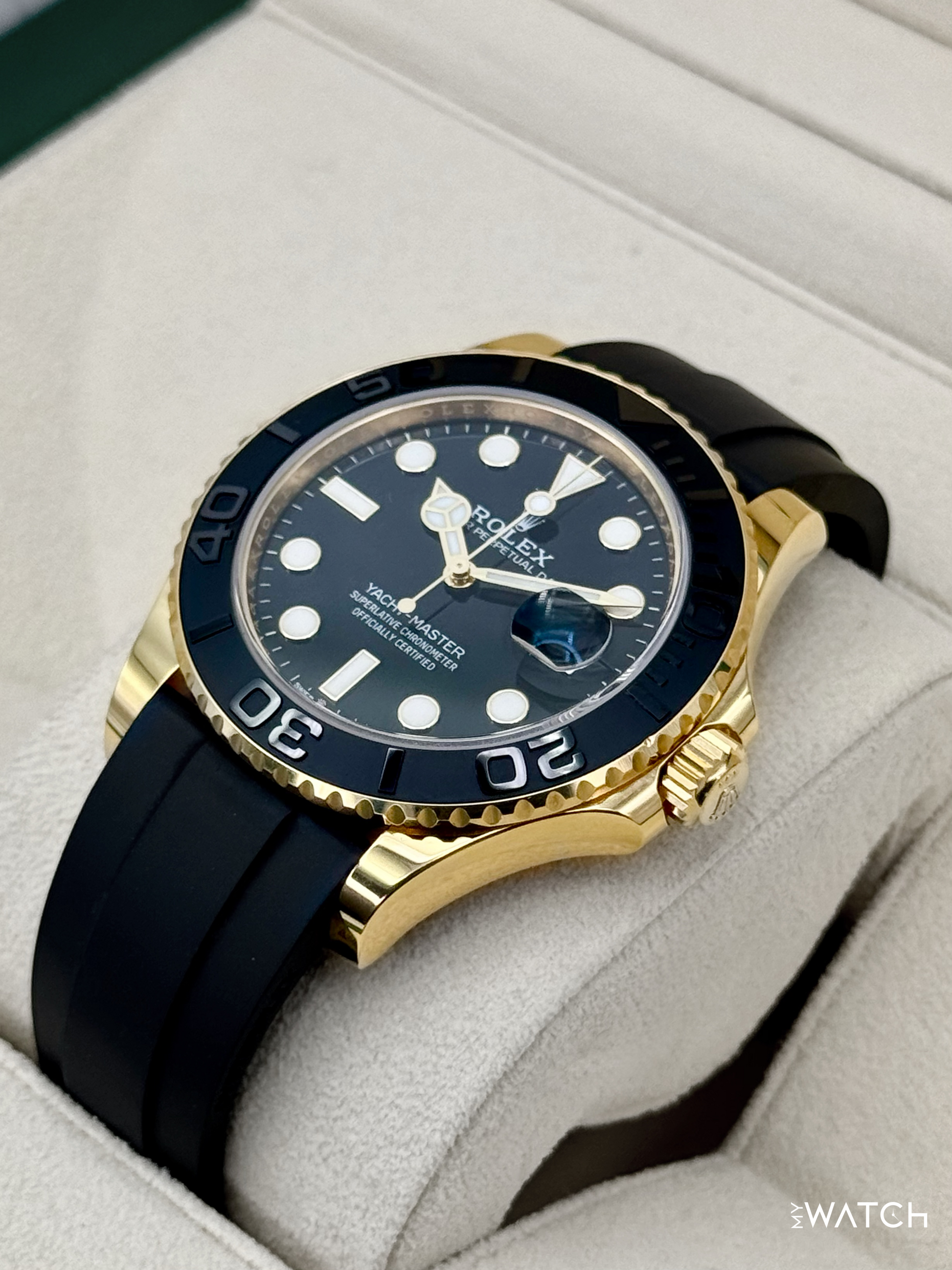 2025 Rolex Yacht-Master 42mm 226658 Yellow Gold Oysterflex Black Dial - MyWatchLLC