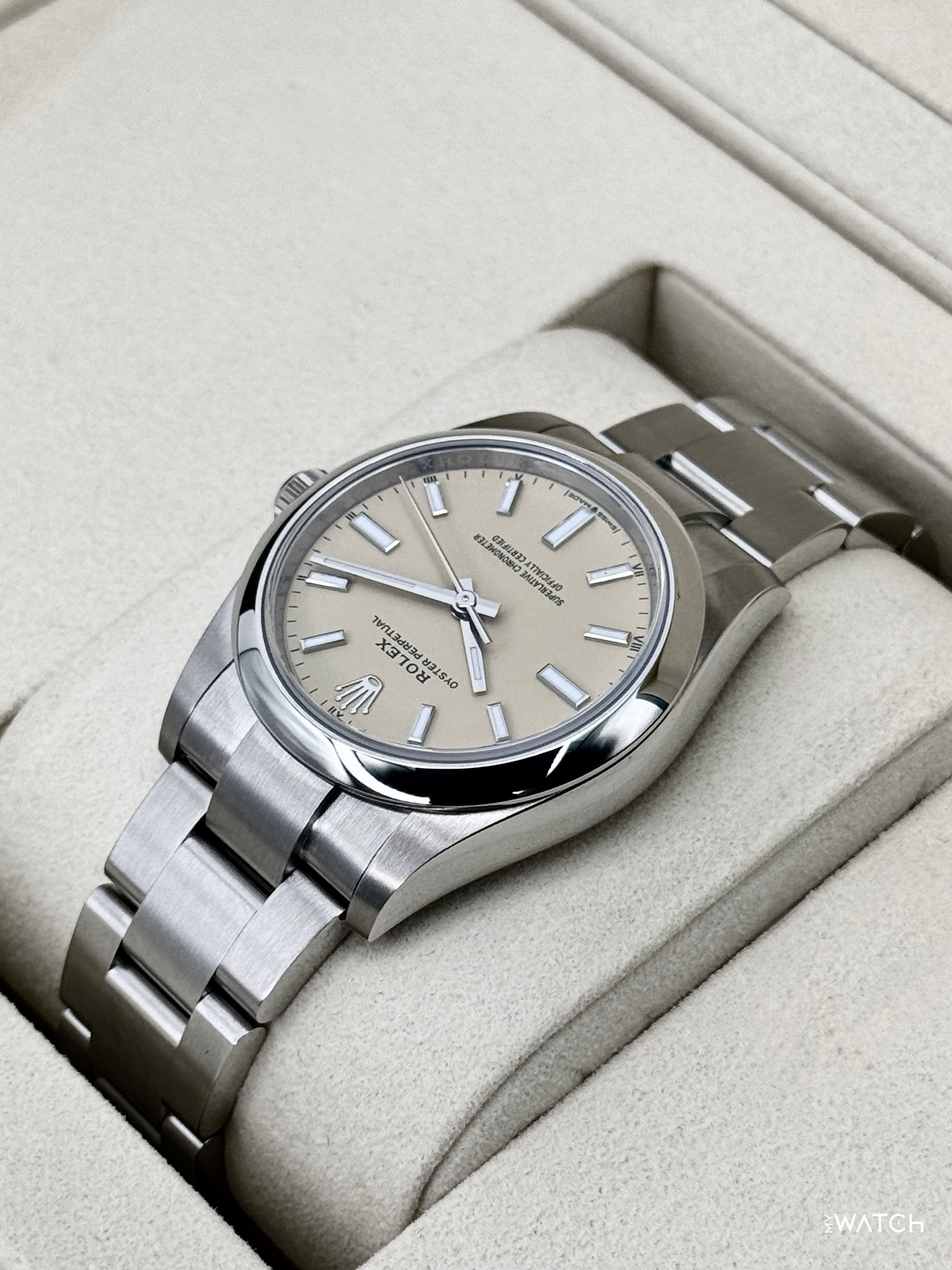 NEW 2026 Rolex Oyster Perpetual 34mm 124200 Stainless Steel Beige Dial - MyWatchLLC