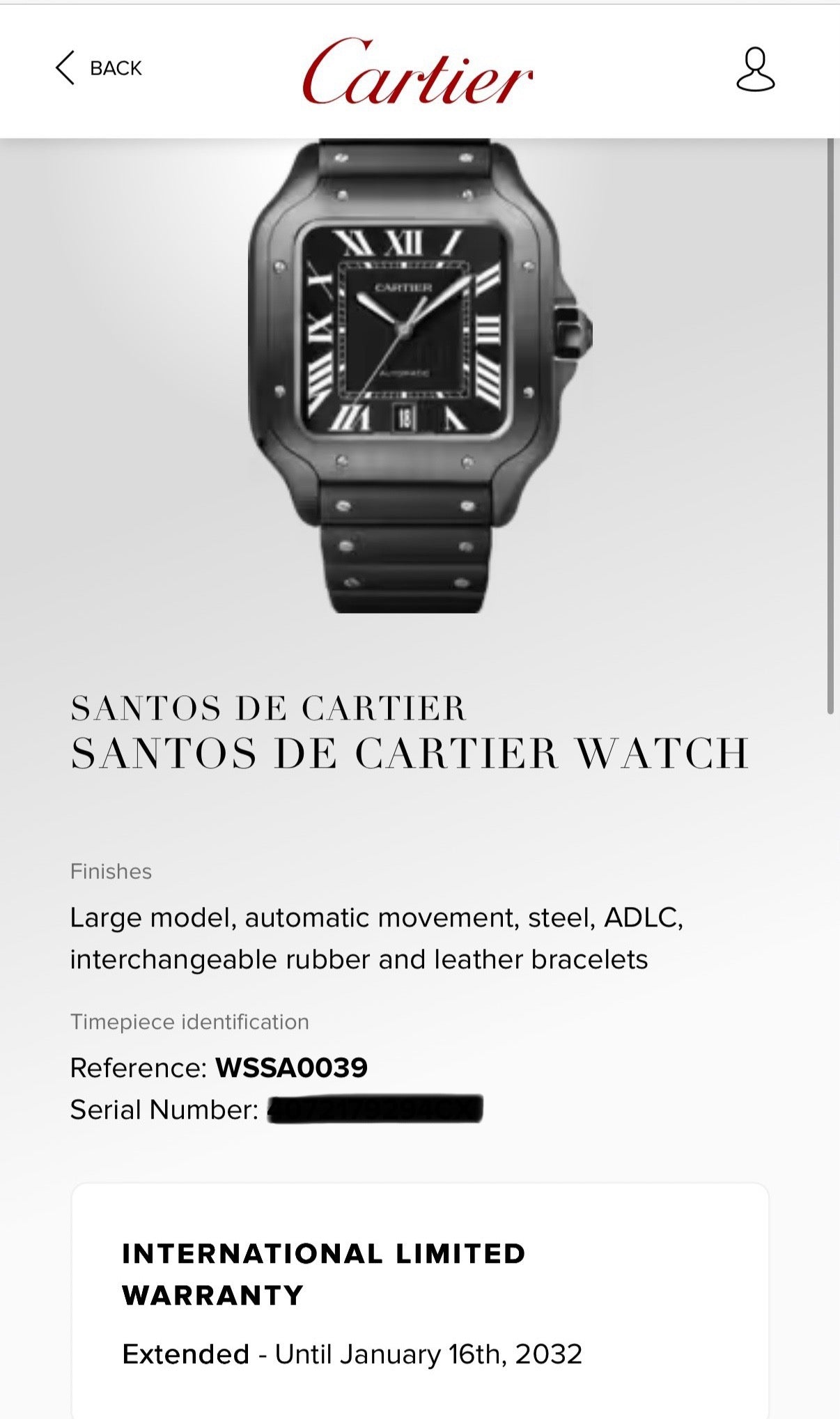 2024 Cartier Santos De Cartier 39.8mm WSSA0039 Black Steel Black Dial - MyWatchLLC