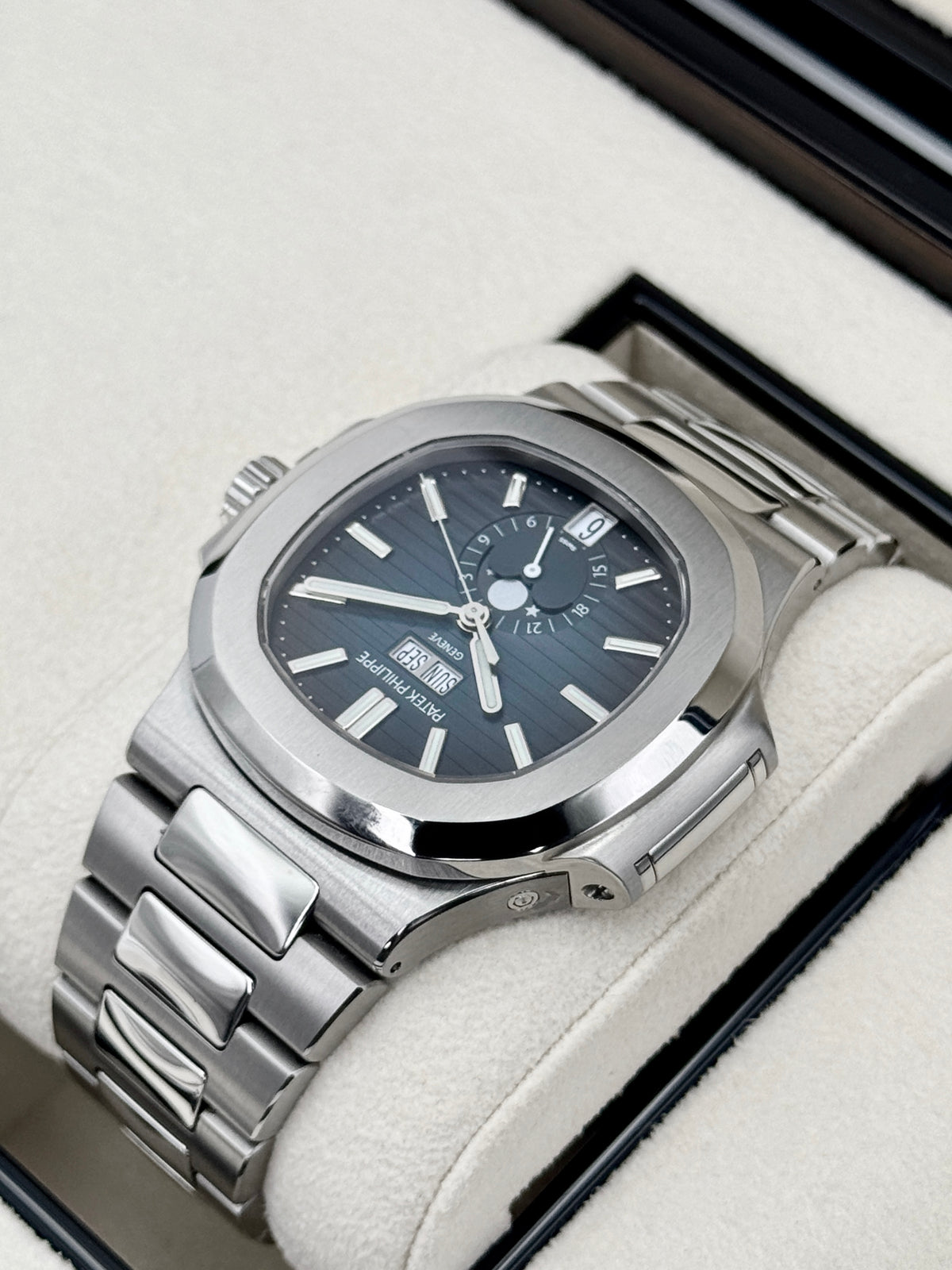 2024 Patek Philippe Nautilus Moonphase 40.5mm 5726/1A-014 Stainless Steel Blue Dial - MyWatchLLC