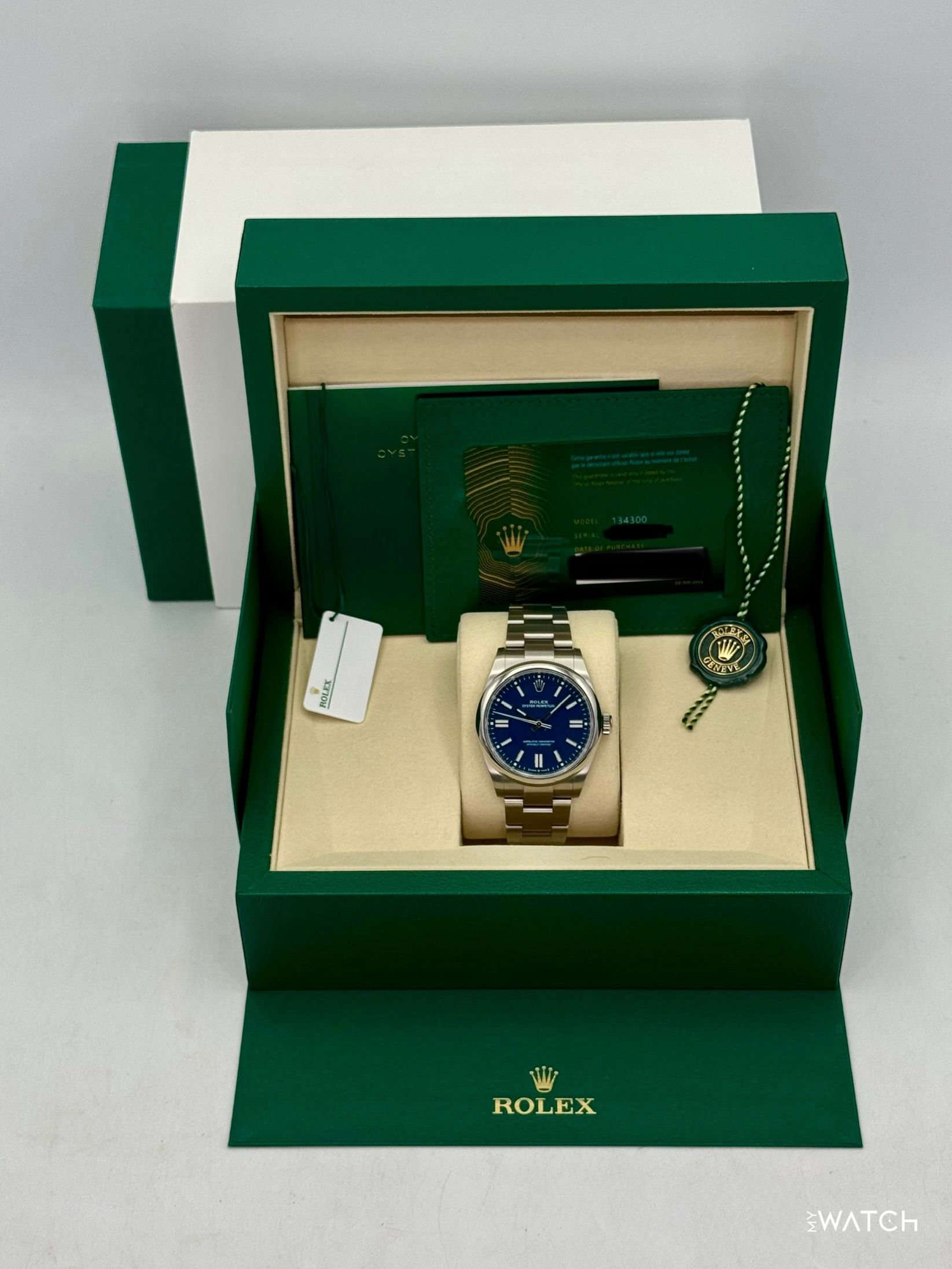 2025 Rolex Oyster Perpetual 41mm 134300 Med Blue Dial - MyWatchLLC
