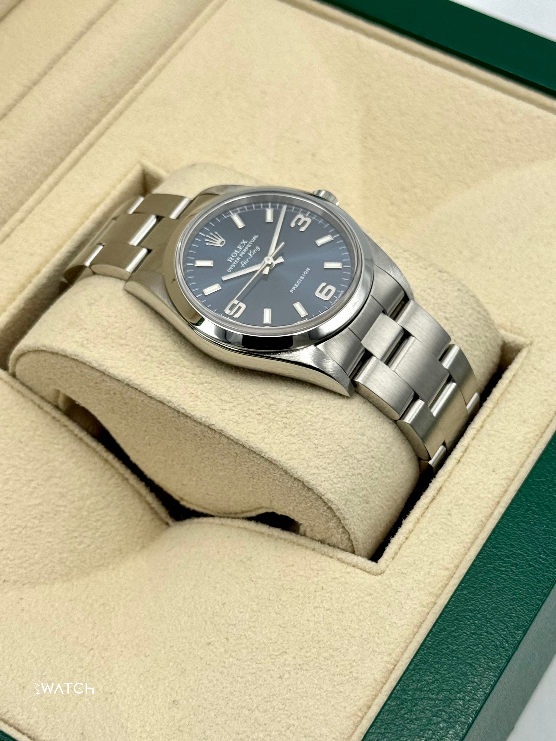 2008 Rolex Air-King 34mm 14000M Stainless Steel Blue Dial - MyWatchLLC