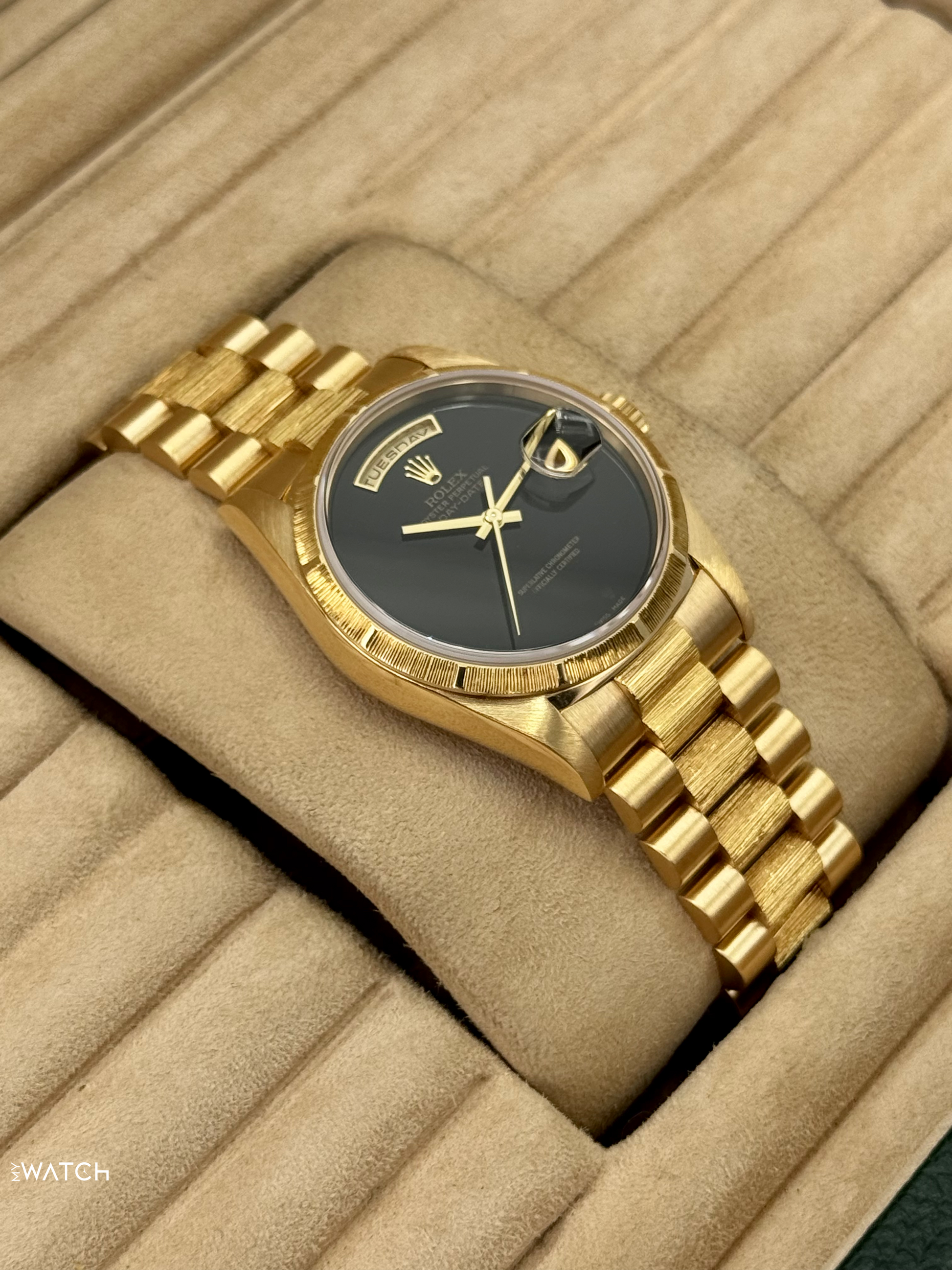 1998 Rolex Day-Date 36mm 18248 Presidential Black Onyx Dial (FRESH ROLEX SERVICE) - MyWatchLLC