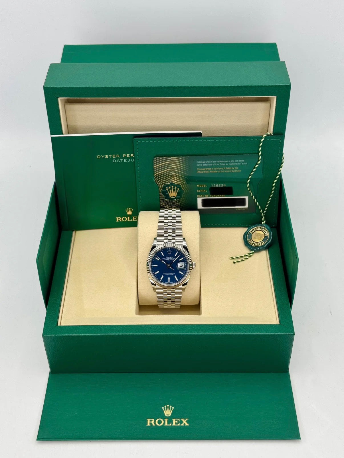 NEW 2025 Rolex Datejust 36mm 126234 Stainless Steel Jubilee Blue Dial