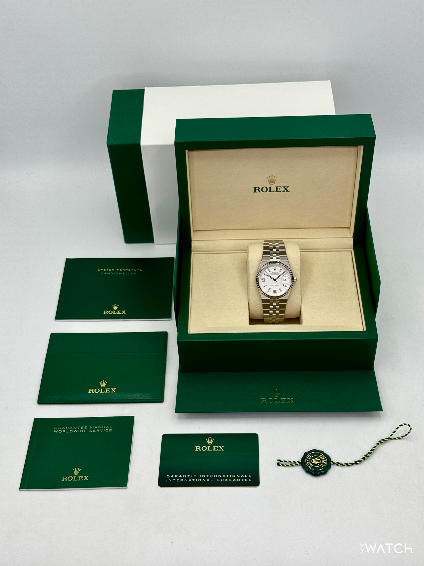 NEW 2026 Rolex Land-Dweller 36mm 127234 Stainless Steel Flat Jubilee White Dial - MyWatchLLC