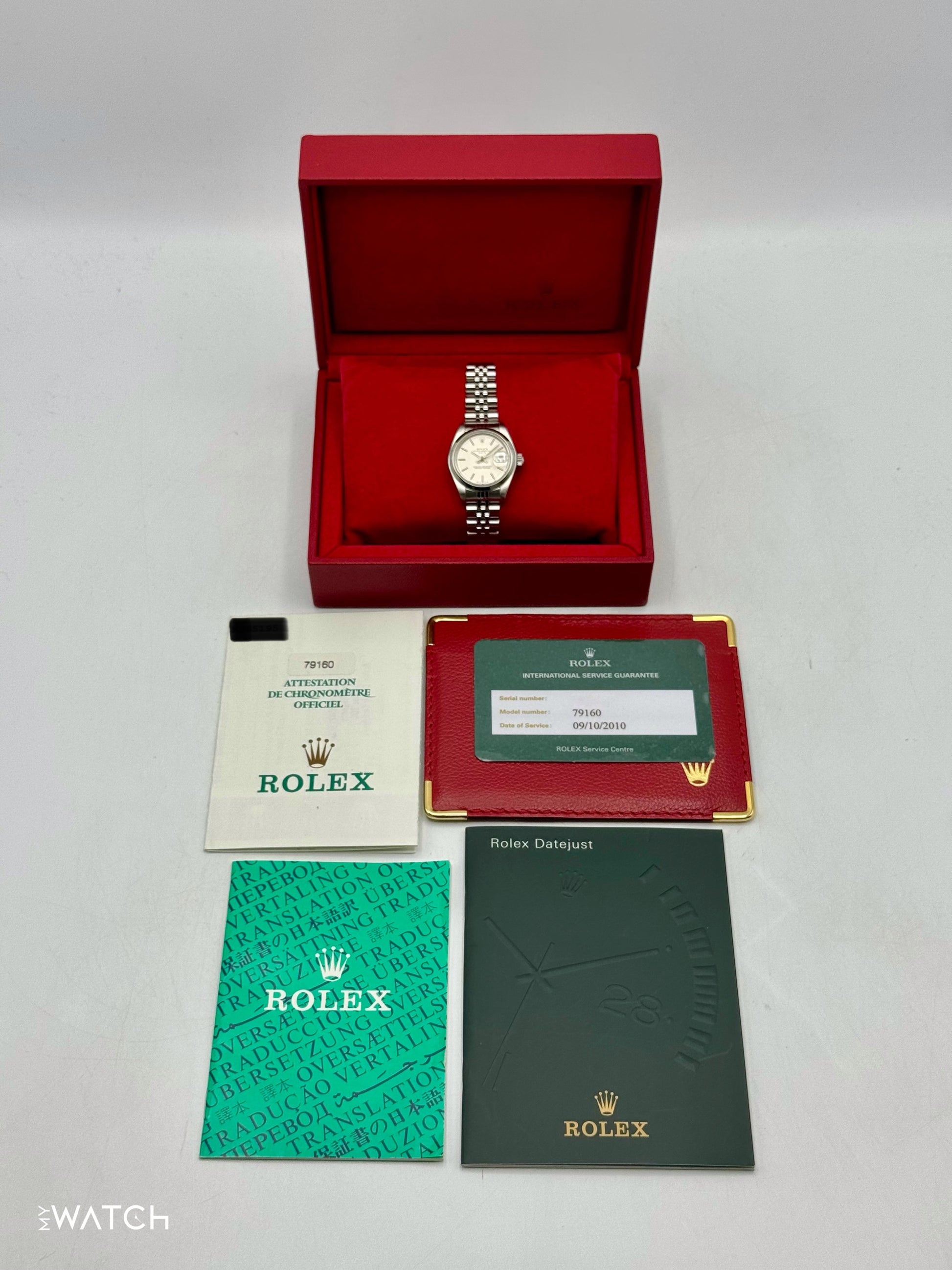 2002 Rolex Lady Datejust 26mm 79160 Stainless Steel Jubilee Silver Dial - MyWatchLLC