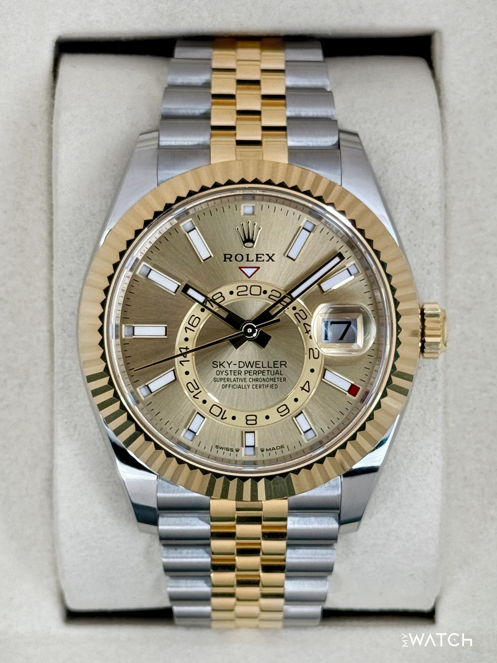 NEW 2025 Rolex Sky-Dweller 42mm 336933 Jubilee Champagne Dial - MyWatchLLC