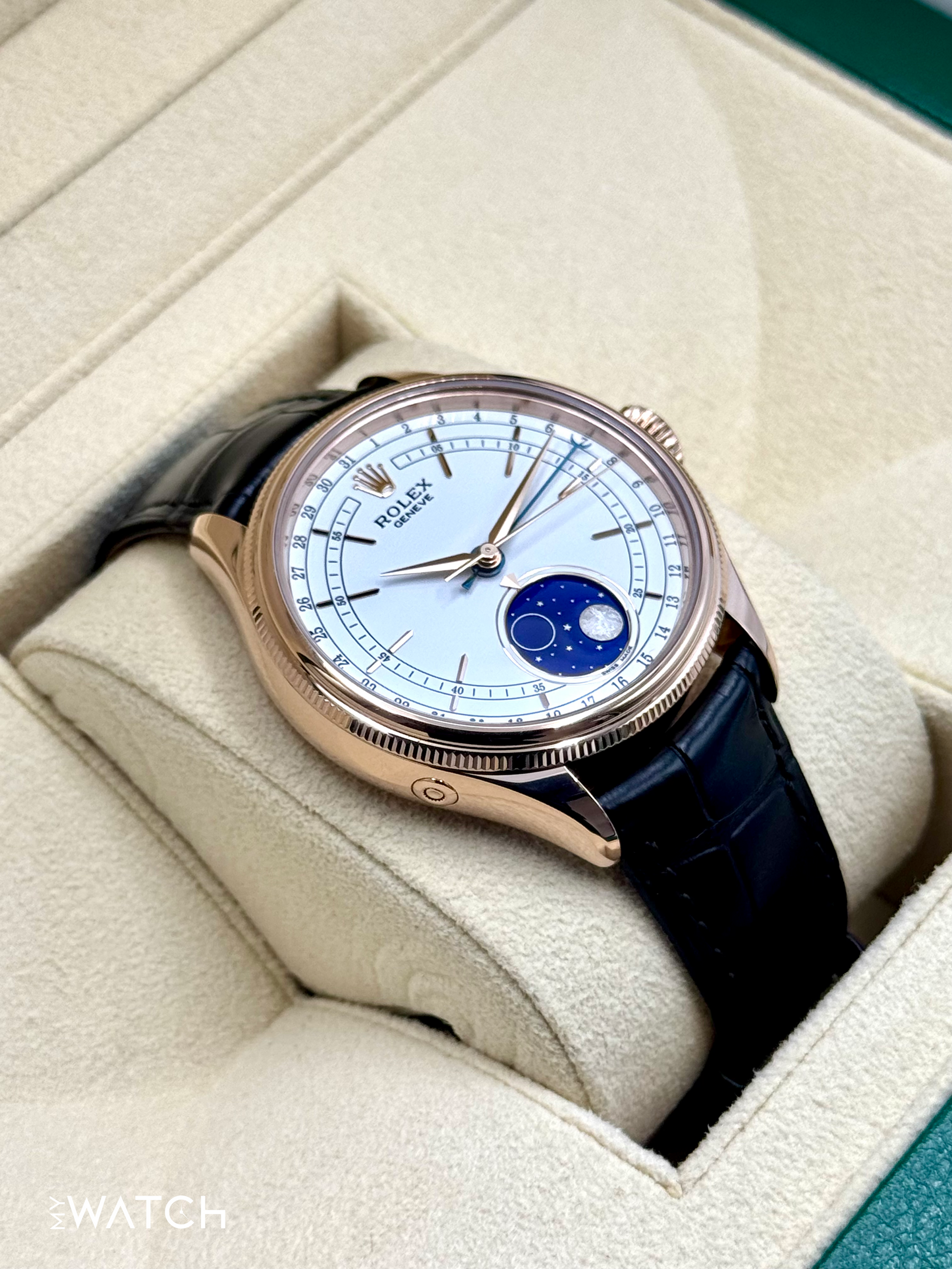 2022 Rolex Cellini Moonphase 39mm 50535 Rose Gold White Dial - MyWatchLLC