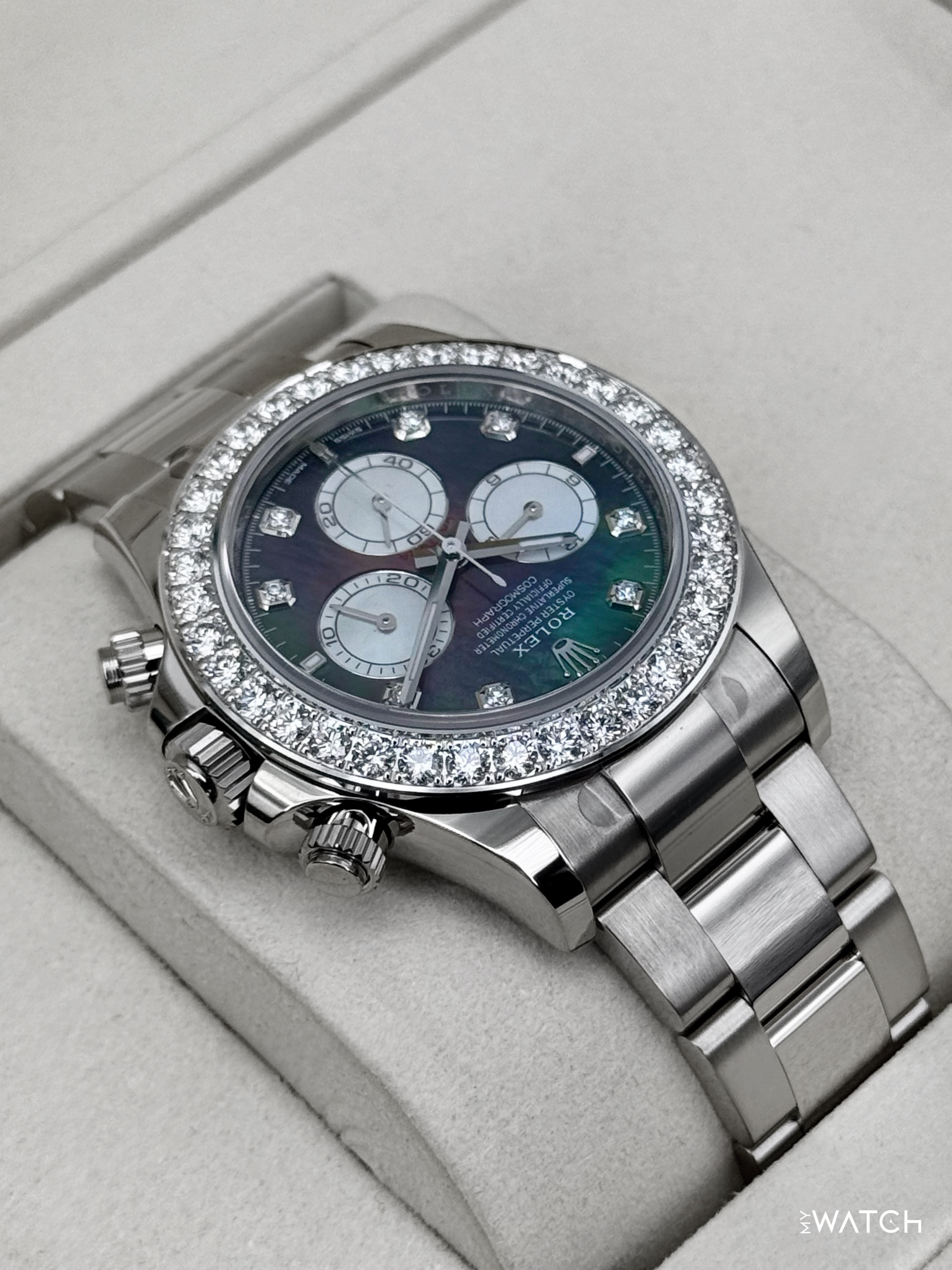 NEW 2025 Rolex Daytona 40mm 126579RBR Mother of Pearl Diamond Dial (STICKERED) - MyWatchLLC