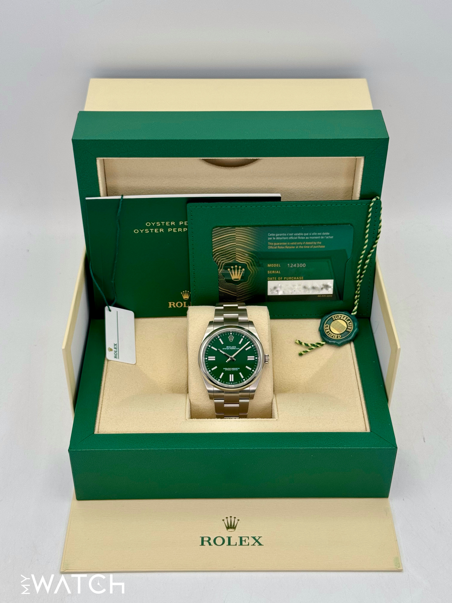2024 Rolex Oyster Perpetual 41mm 124300 Green Dial