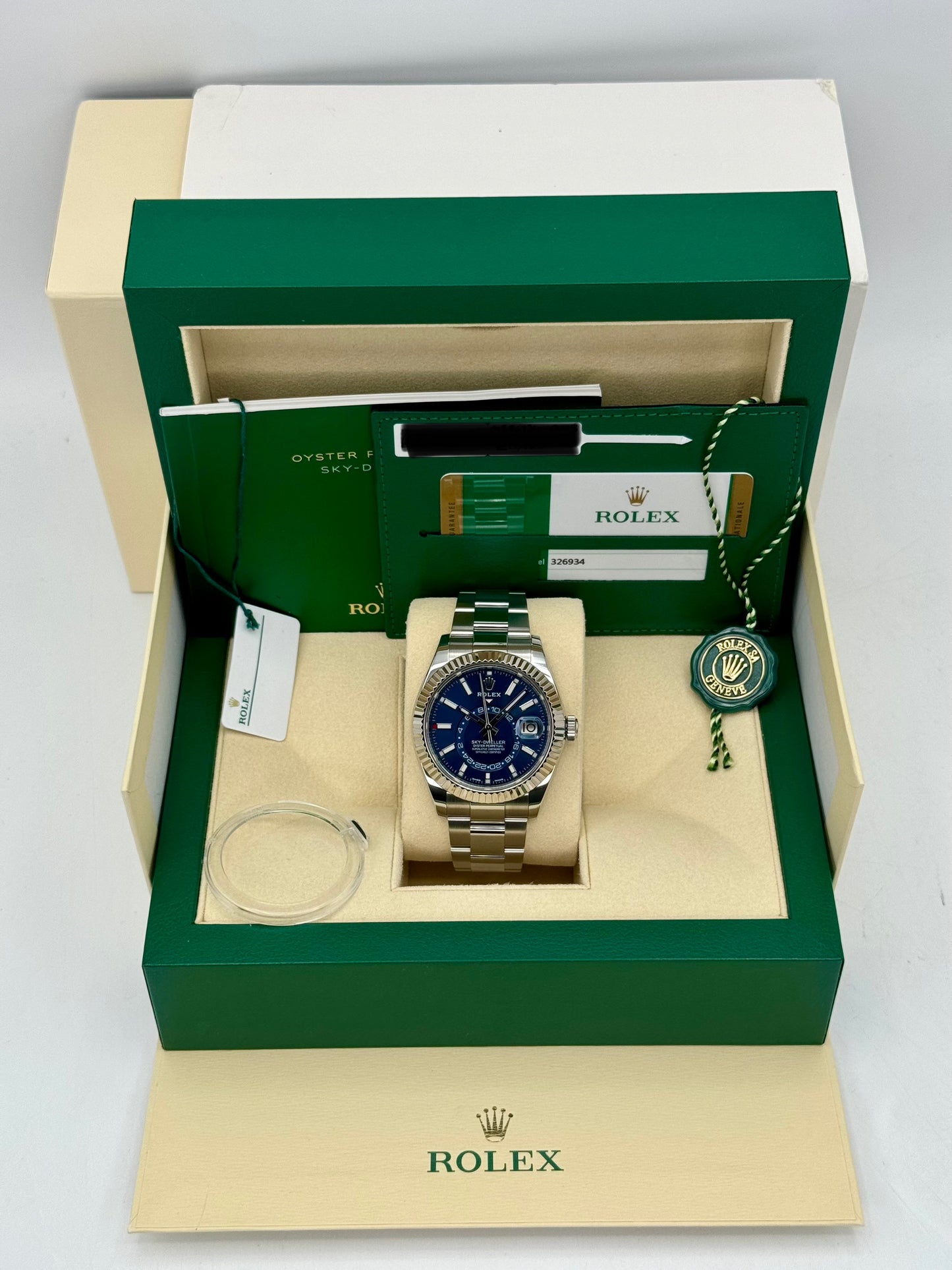 2018 Sky-Dweller 42mm 326934 Stainless Steel Oyster Blue Dial - MyWatchLLC