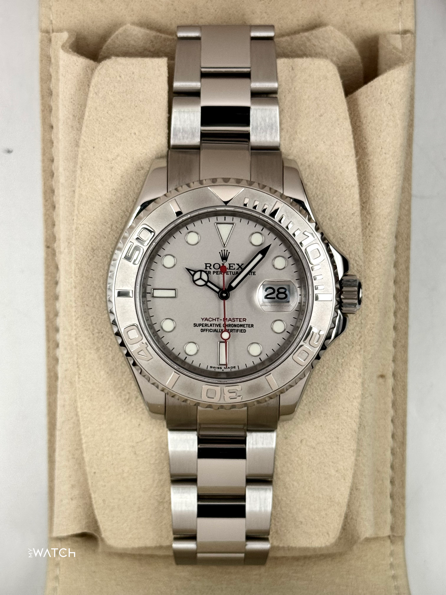 2025 CPO Rolex Yacht-Master 40mm 16622 Platinum Bezel and Dial