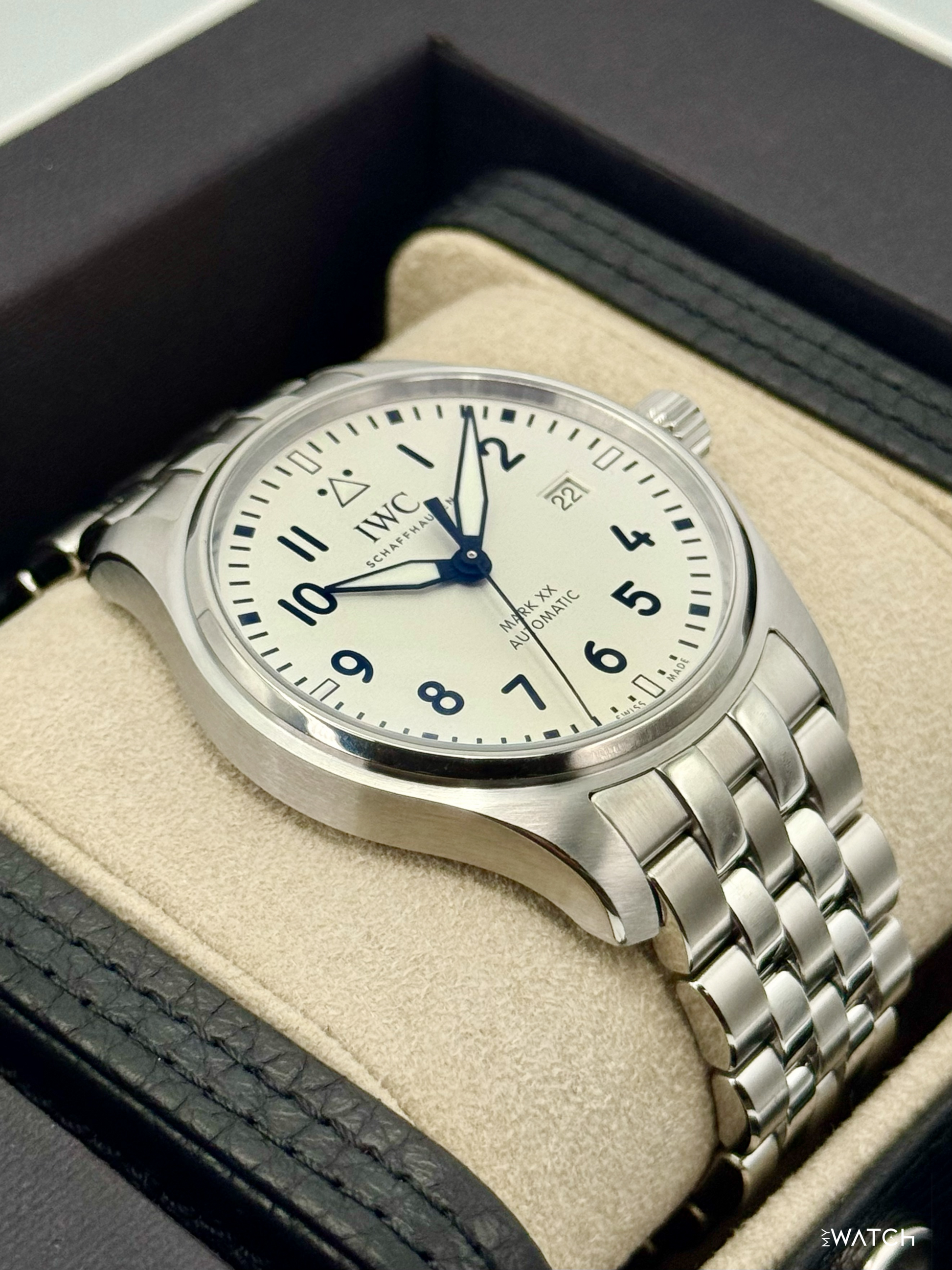 2025 IWC Pilot's Watch Mark XX 40mm IW328208 Stainless Steel White Dial - MyWatchLLC
