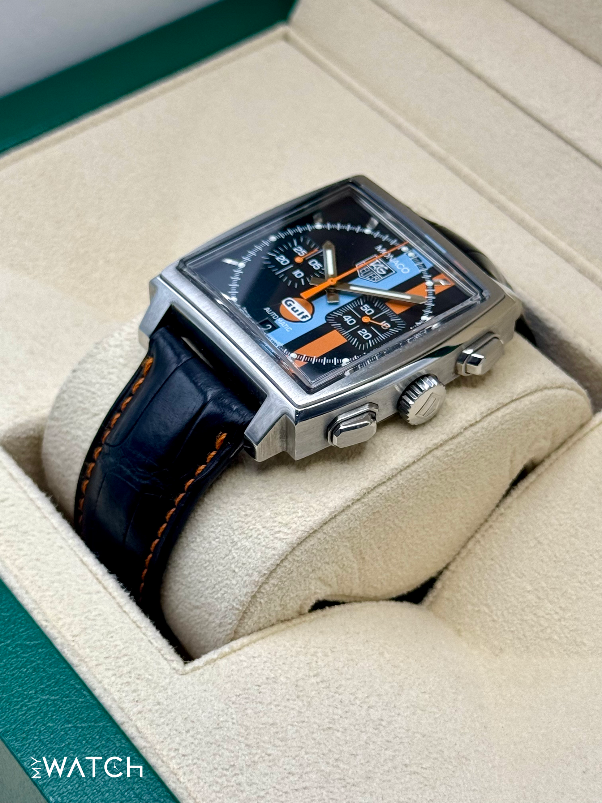 Tag Heuer Monaco Gulf Limited Edition 38mm CW211A Black Dial - MyWatchLLC