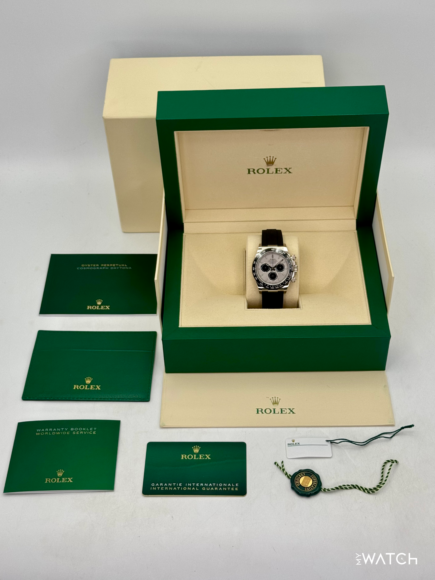 NEW 2025 Rolex Daytona 40mm 126519LN White Gold Oysterflex Silver Ghost Dial - MyWatchLLC