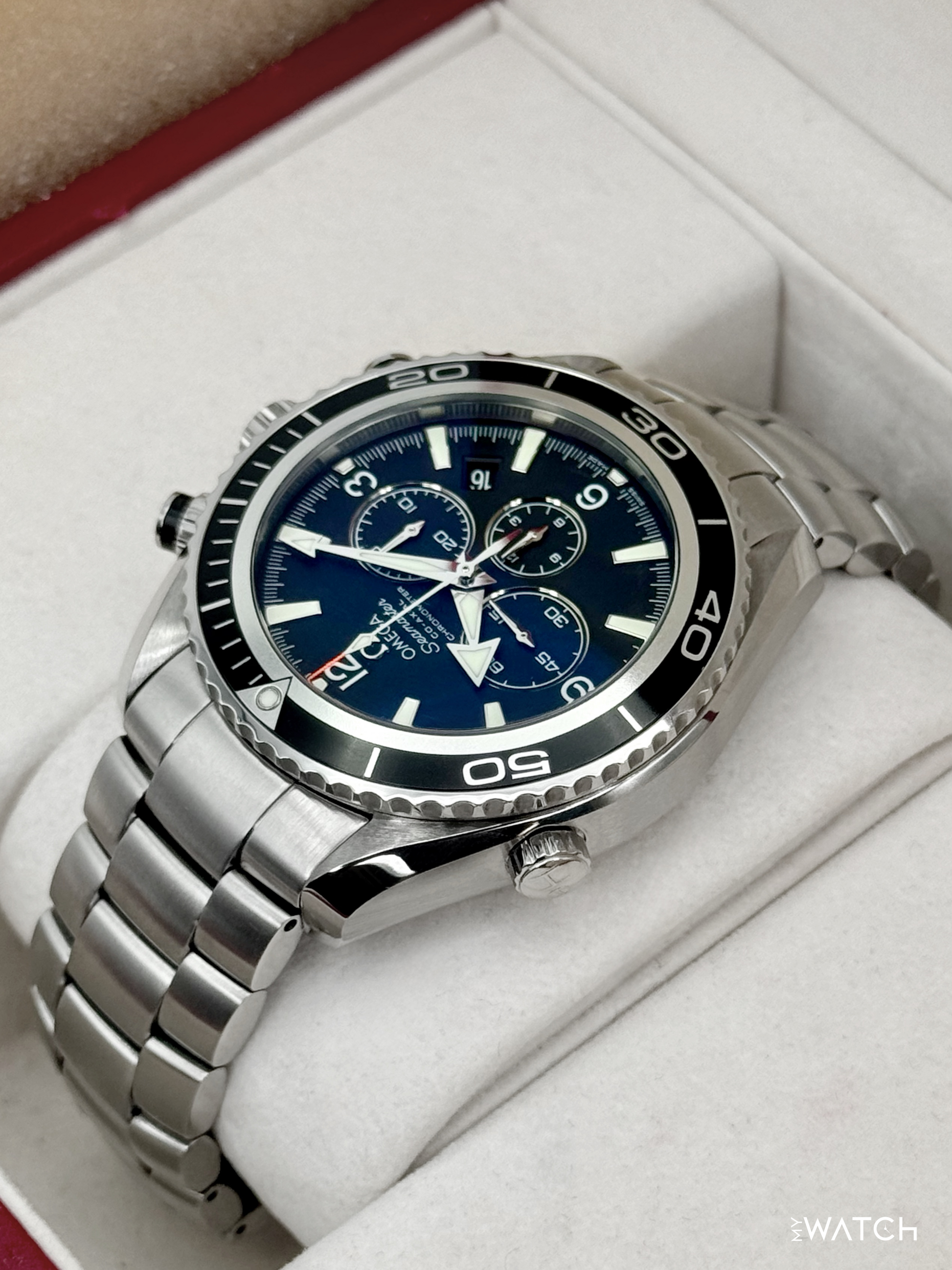 Omega Seamaster Planet Ocean Chronograph 45.5mm 2210.50.00 Black Dial - MyWatchLLC