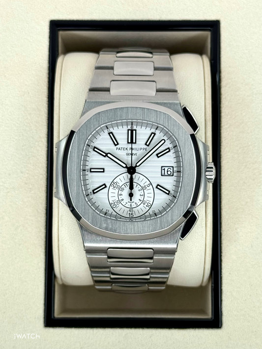 2014 Patek Philippe Nautilus Chrono 40.5mm 5980/1A Stainless Steel White Dial - MyWatchLLC