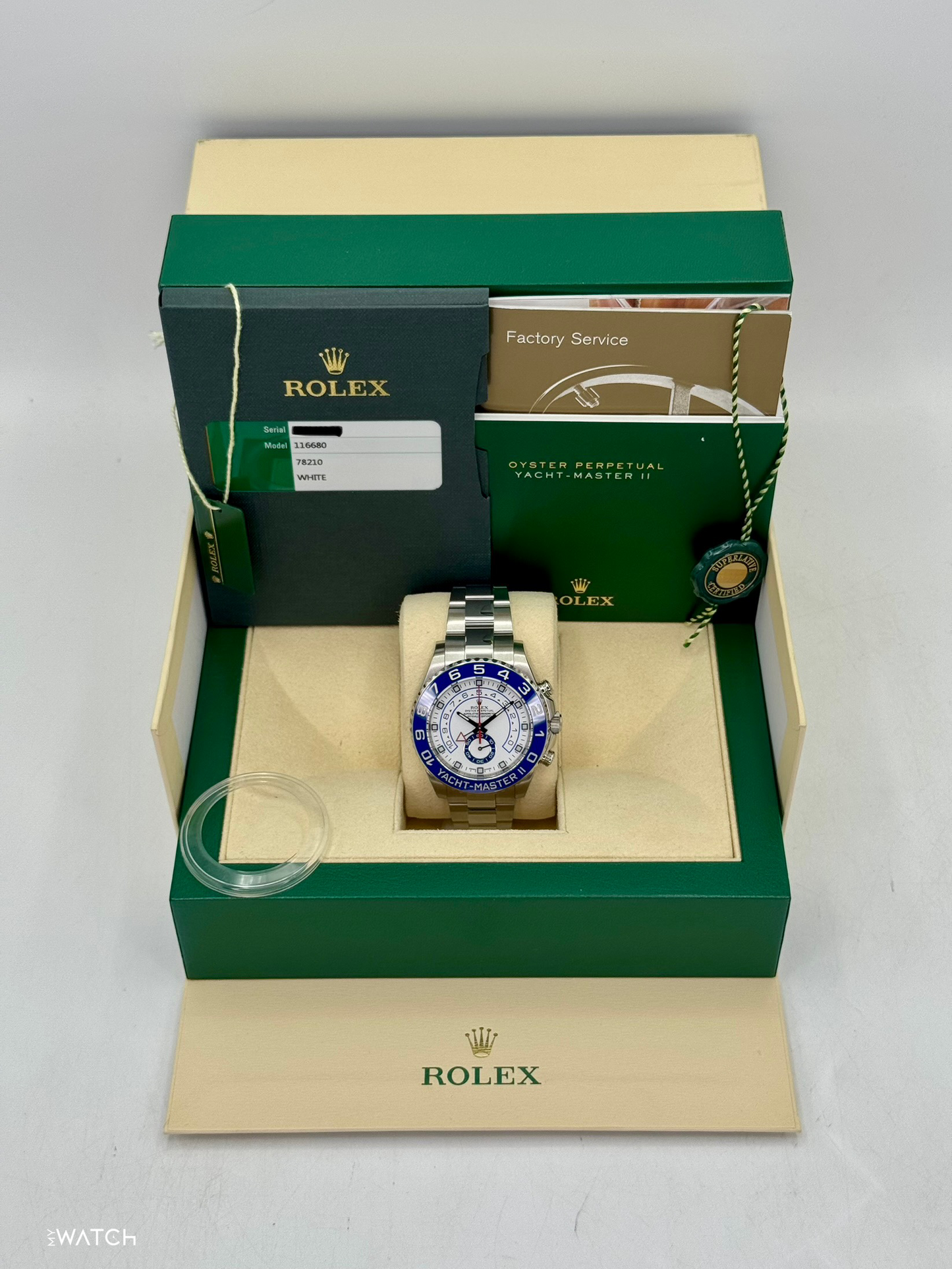 2016 Rolex Yacht-Master II 44mm 116680 Stainless Steel White Dial - MyWatchLLC