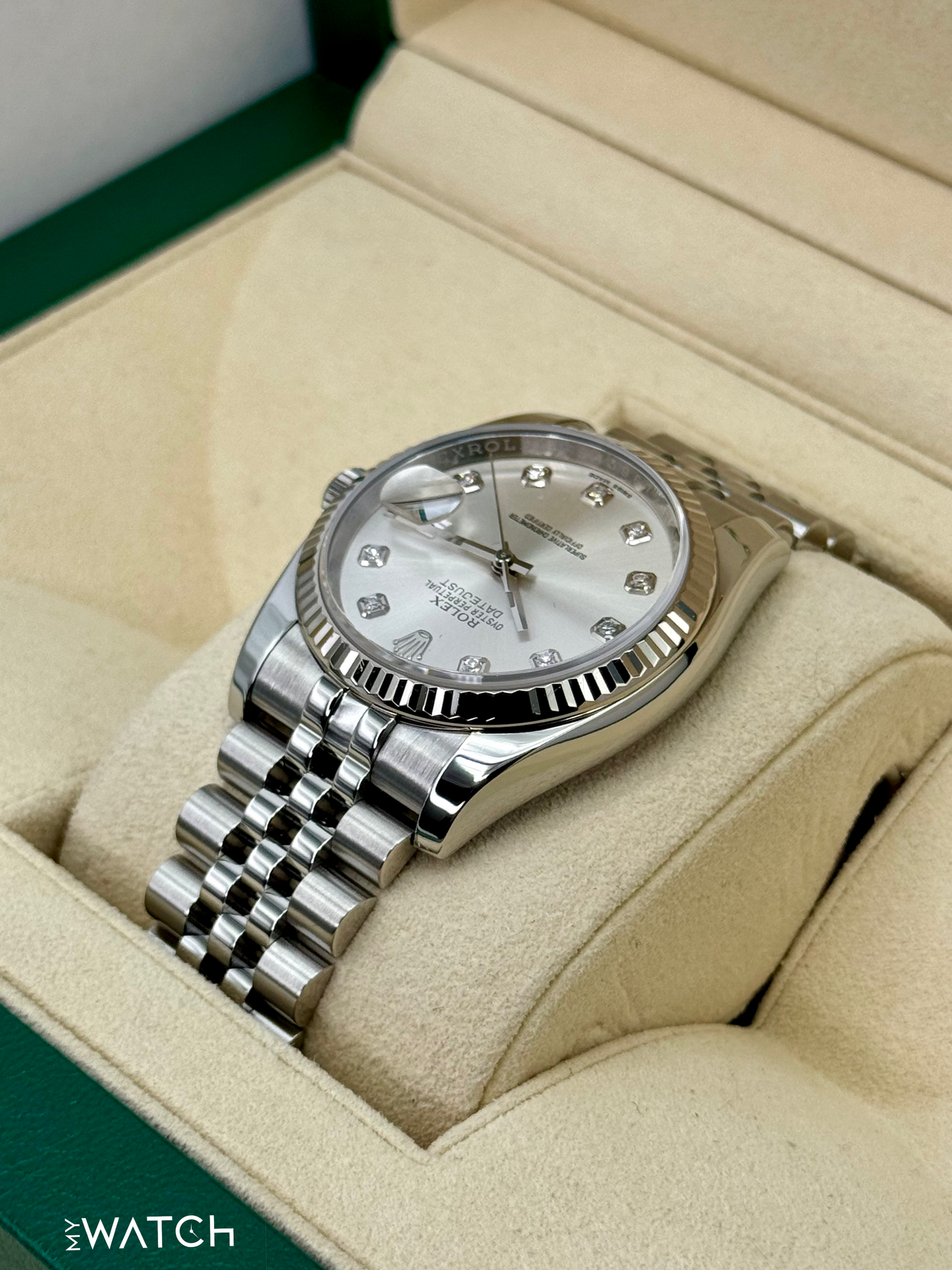 2017 Rolex Datejust 36mm 116234 Stainless Steel Jubilee Silver Diamond Dial