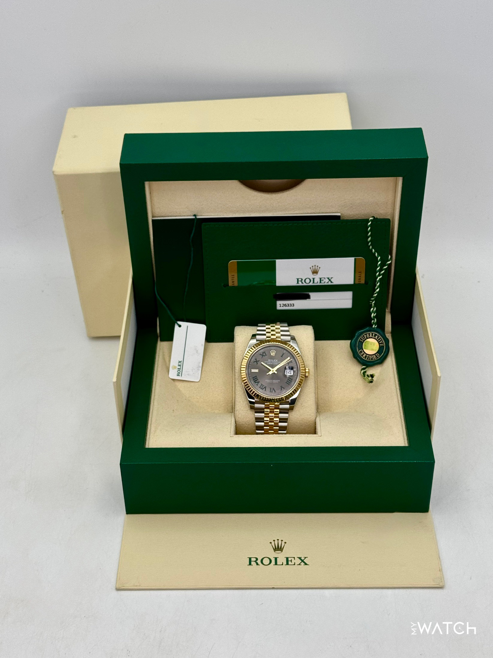 2020 Rolex Datejust 41mm 126333 Two-Tone Oyster Wimbledon Dial - MyWatchLLC