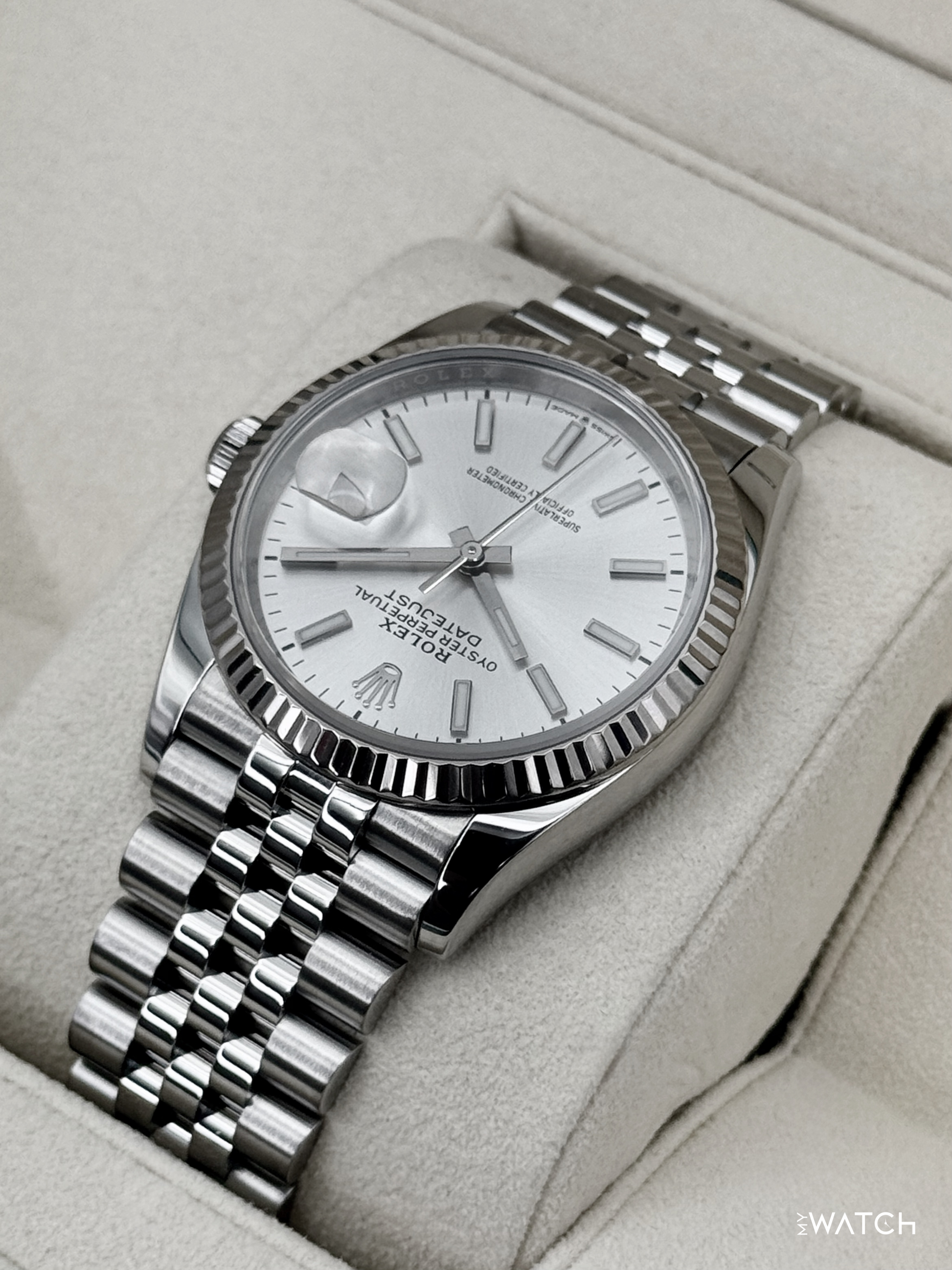 2021 Rolex Datejust 36mm 126234 Stainless Steel Jubilee Silver Dial - MyWatchLLC