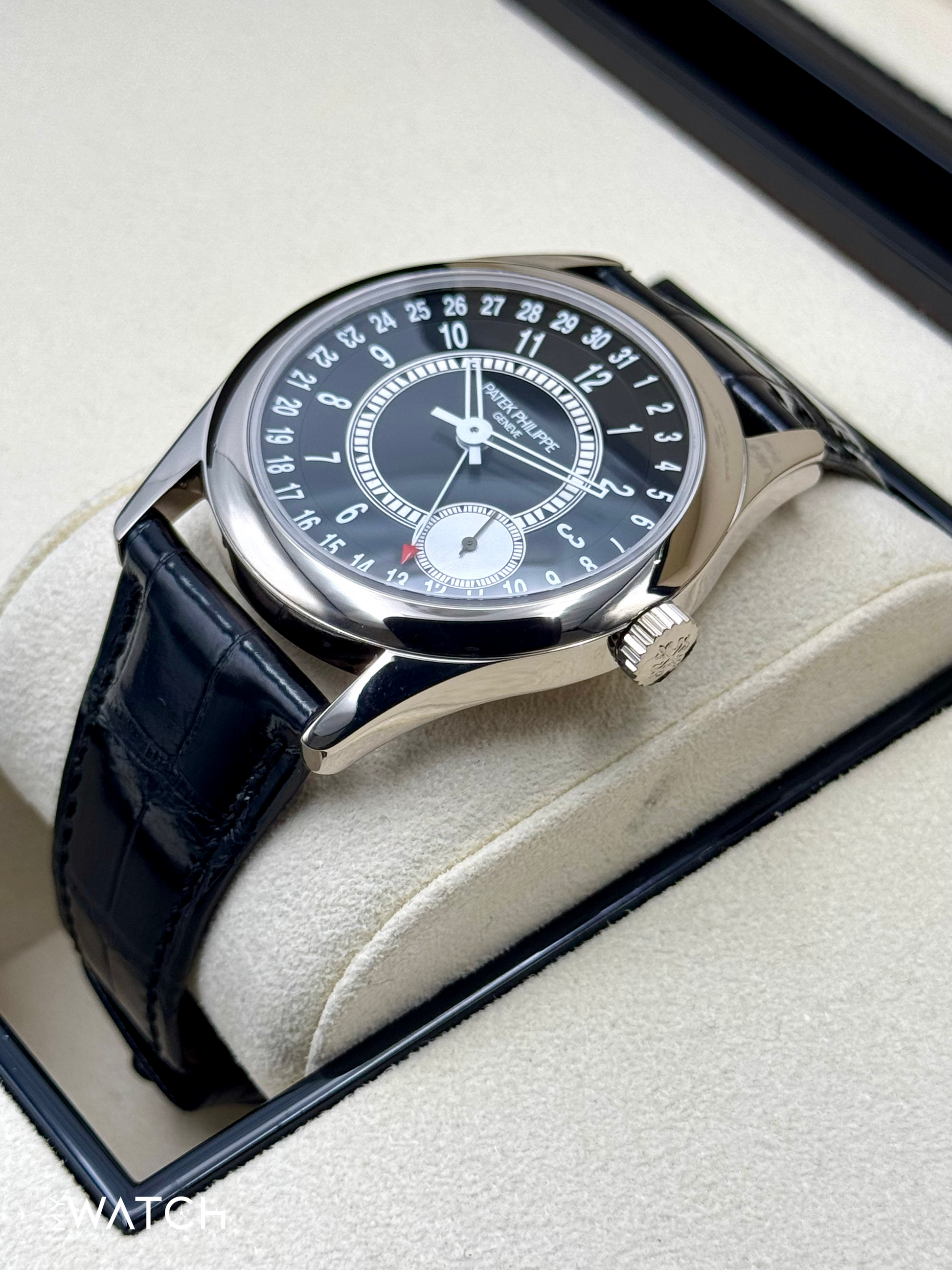 2019 Patek Philippe Calatrava 6006G White Gold Black Dial - MyWatchLLC