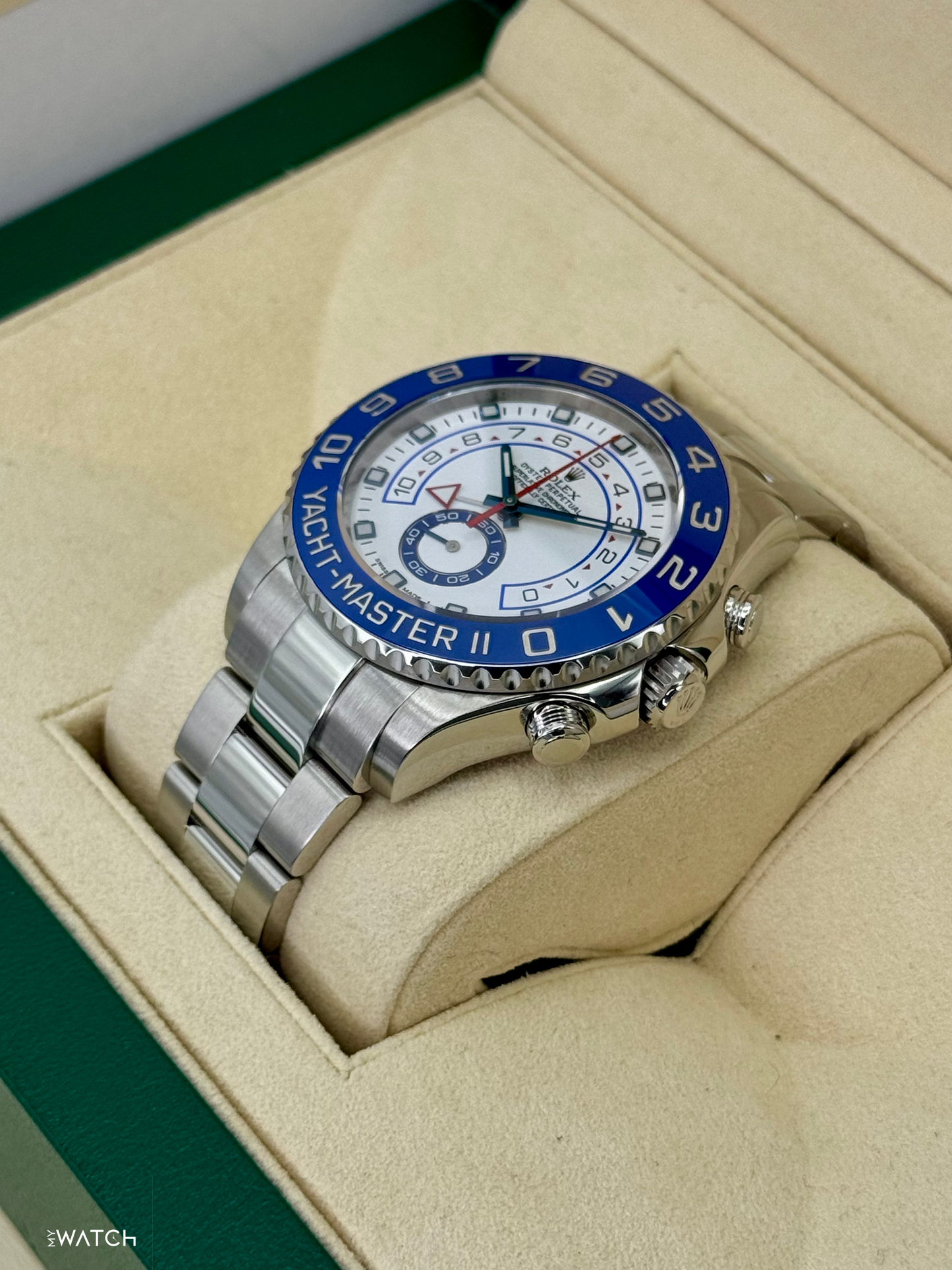 2016 Rolex Yacht-Master II 44mm 116680 Stainless Steel White Dial - MyWatchLLC