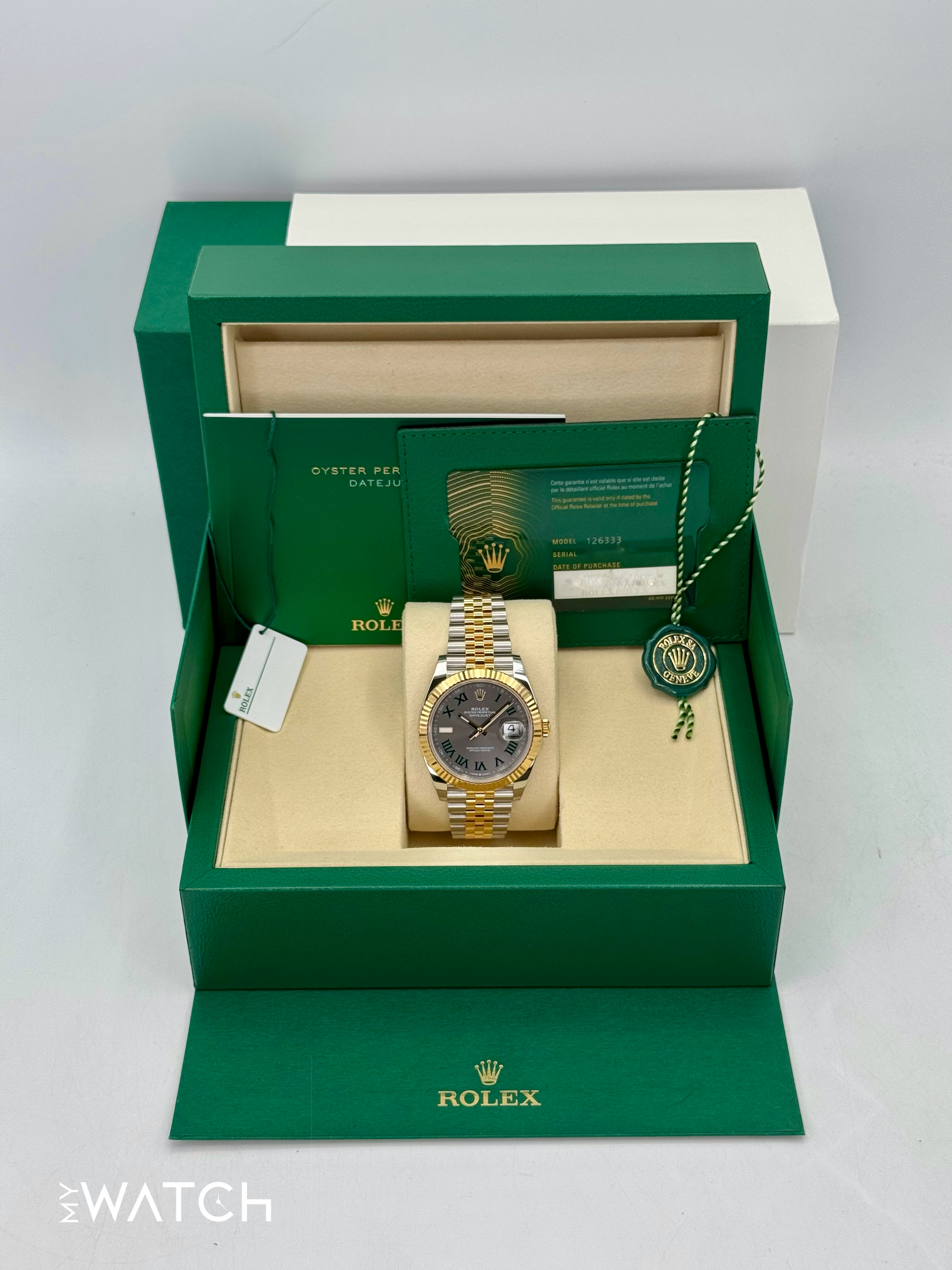 NEW 2025 Rolex Datejust 41mm 126333 Two-Tone Jubilee Wimbledon Dial - MyWatchLLC