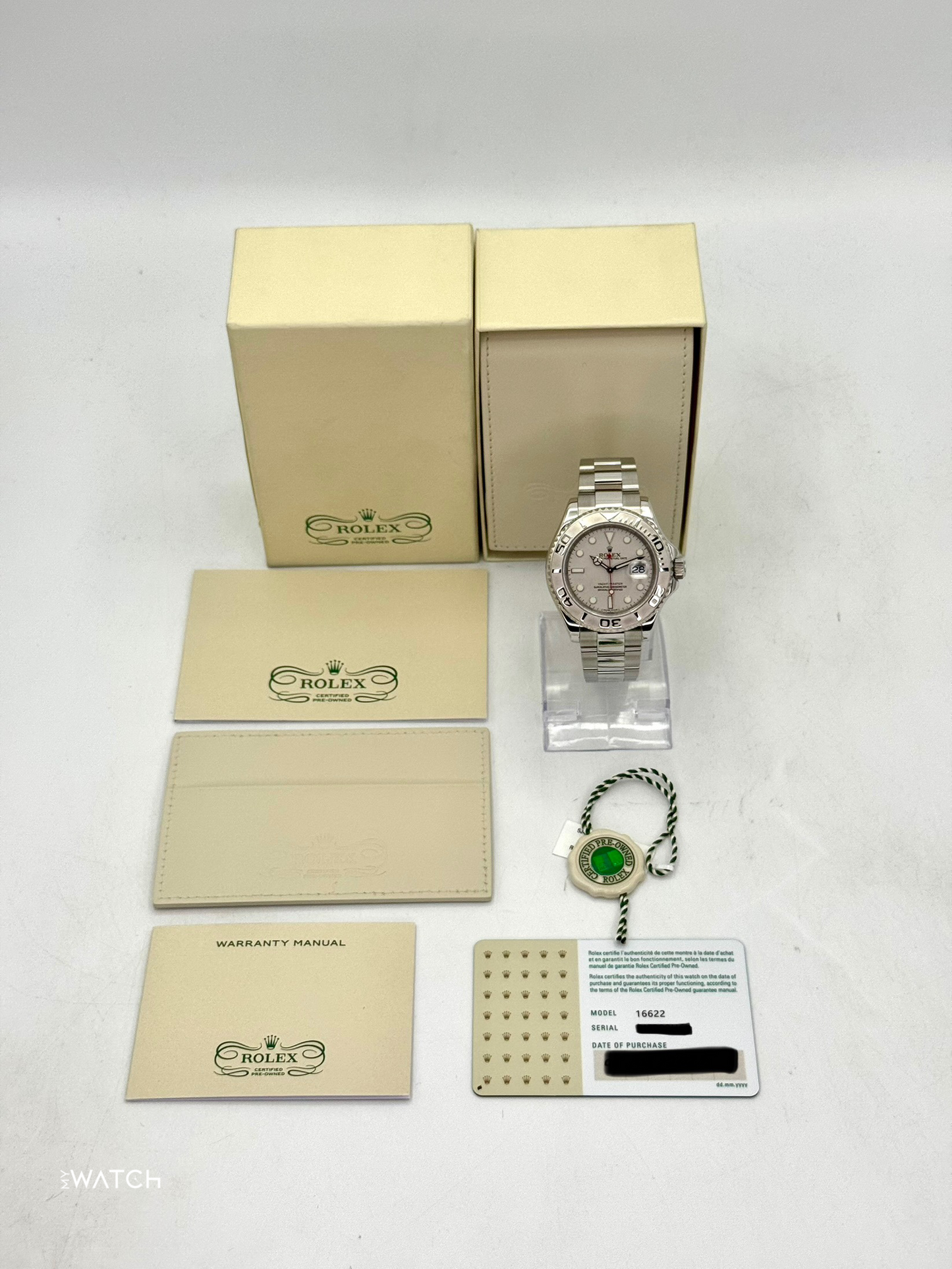 2025 CPO Rolex Yacht-Master 40mm 16622 Platinum Bezel and Dial
