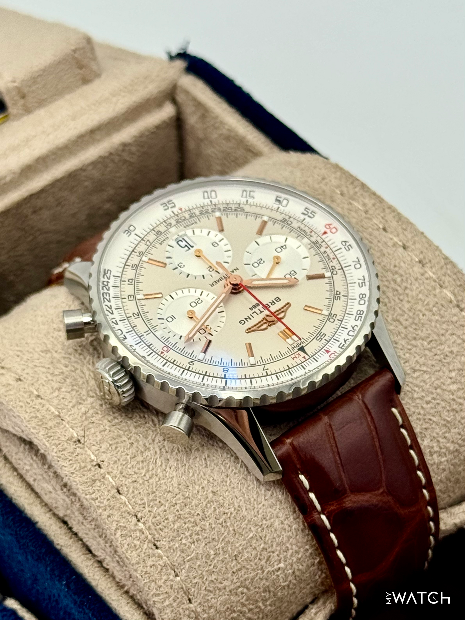 2024 Breitling Navitimer Chronograph B01 41mm AB0139 Stainless Steel Silver Dial - MyWatchLLC
