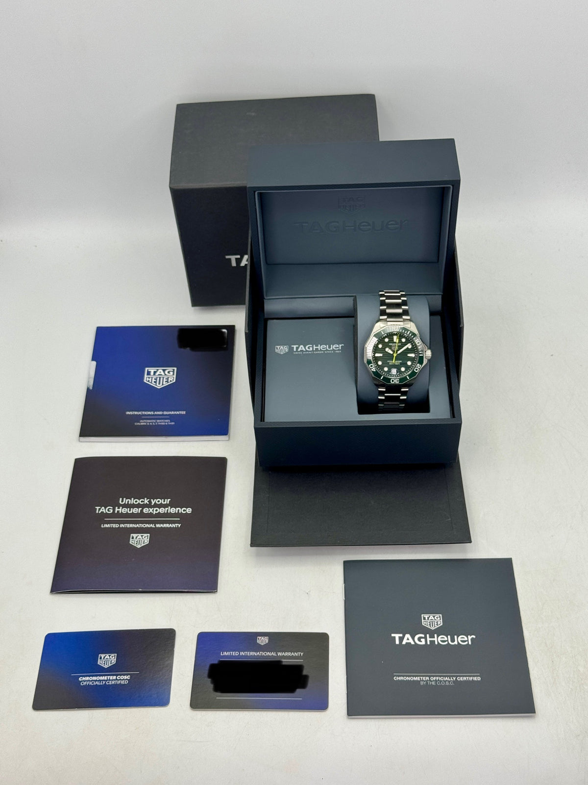 2025 TAG Heuer Aquaracer Pro 300 Date 42mm WBP5116 Stainless Steel Green Dial