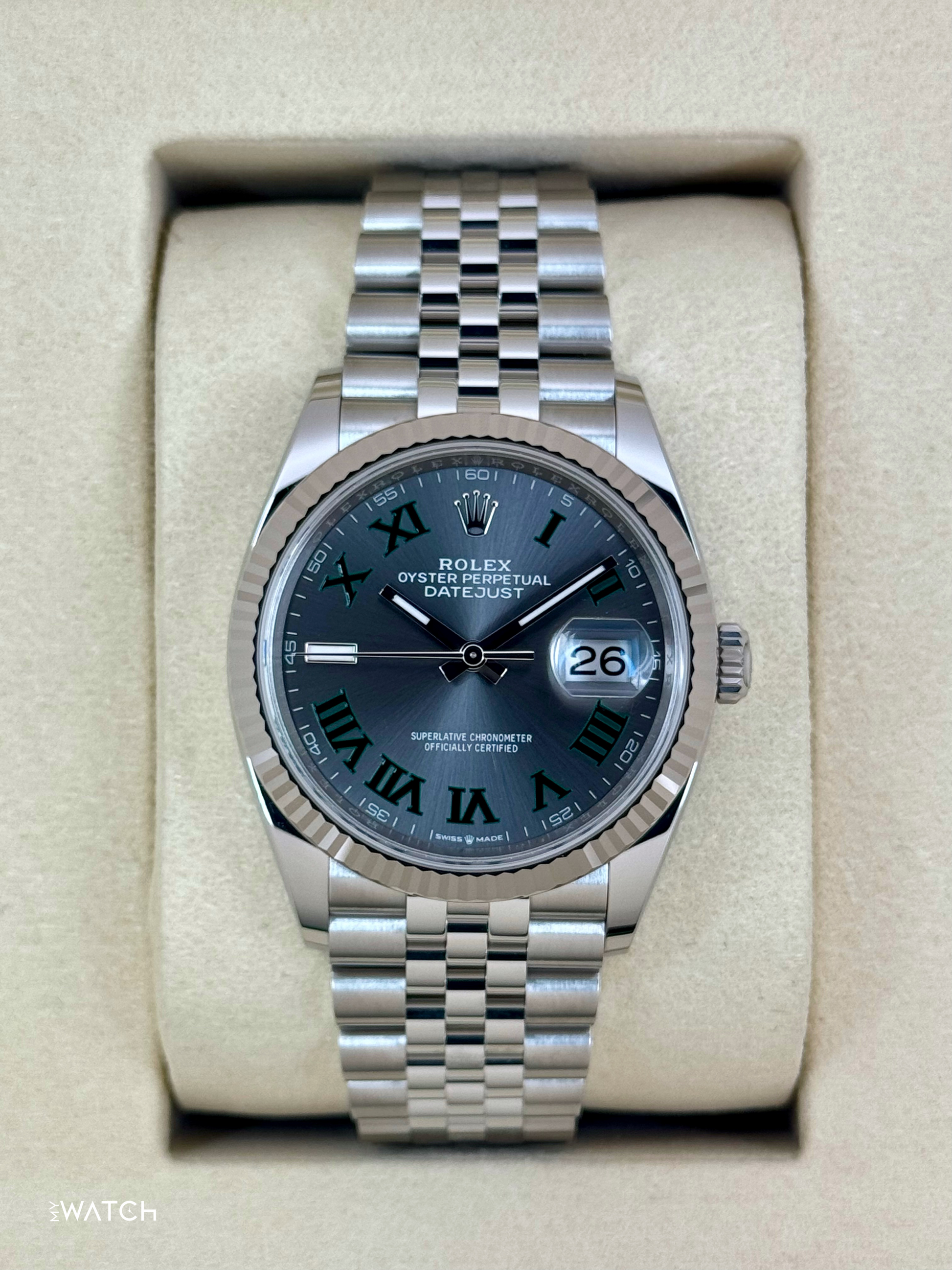 NEW 2025 Rolex Datejust 36mm 126234 Jubilee Wimbledon Dial - MyWatchLLC