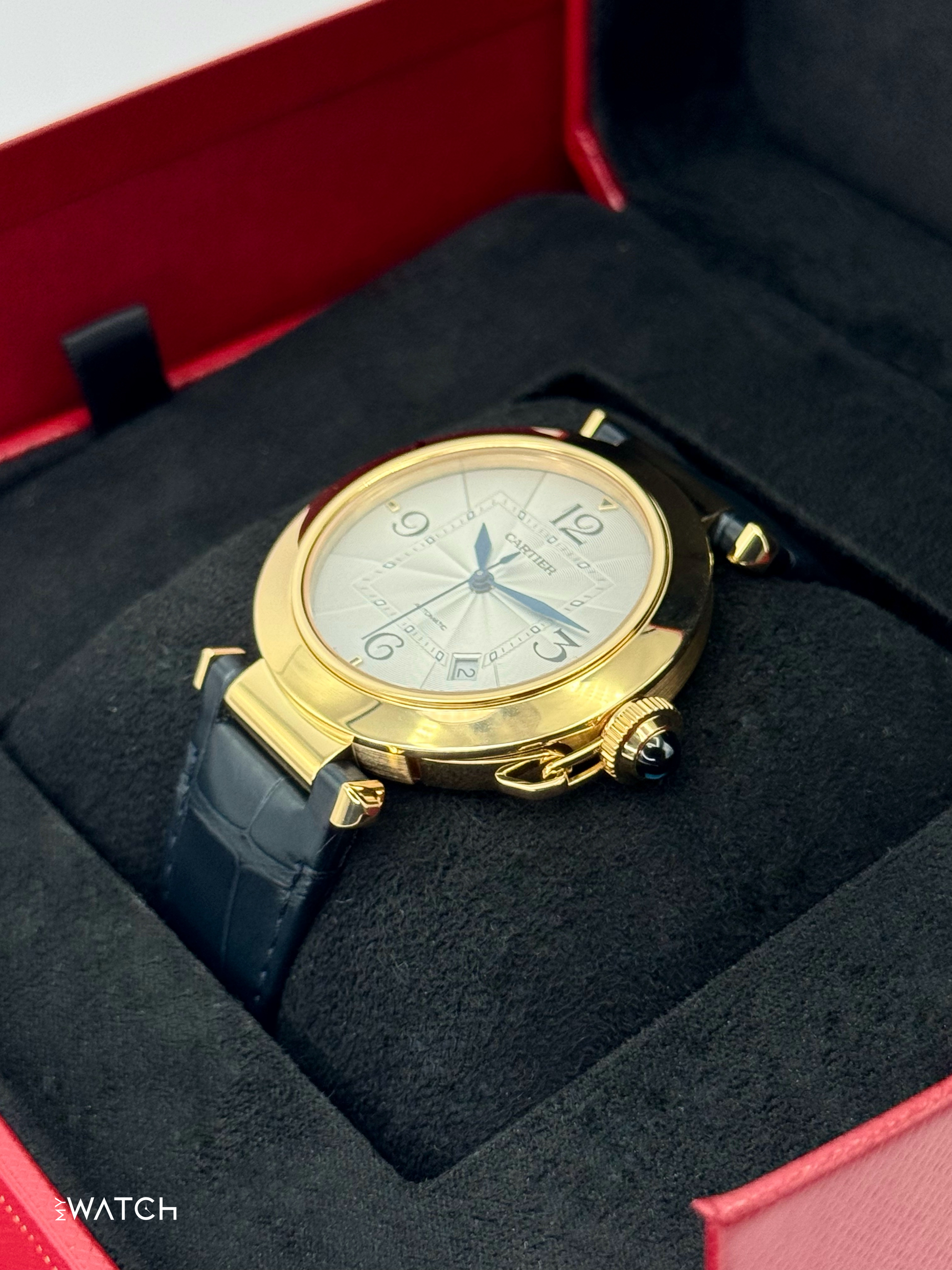 2023 Cartier Pasha 41mm WGPA0007 Yellow Gold Silver Dial - MyWatchLLC