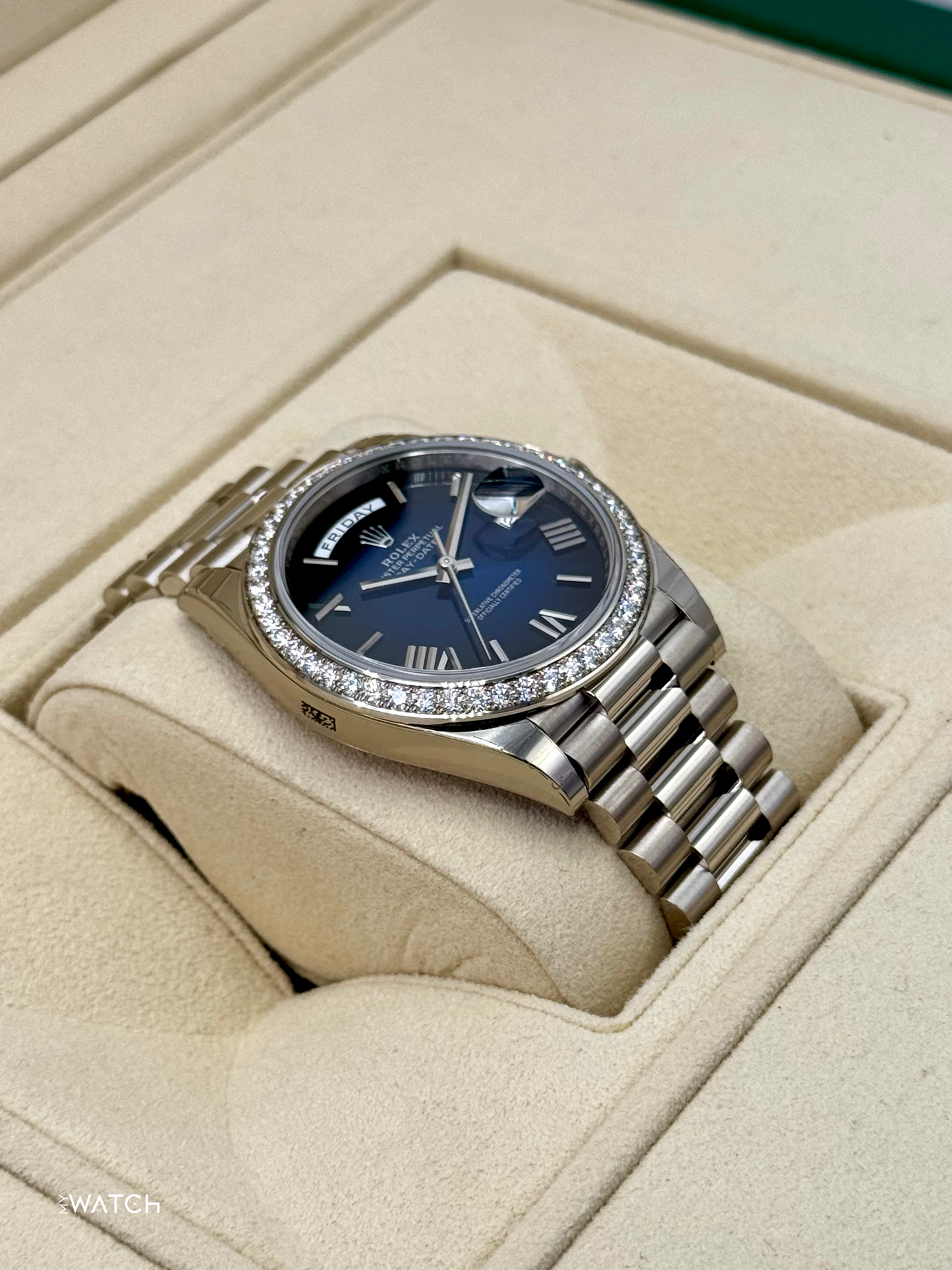NEW 2025 Rolex Day-Date 40mm 228349RBR Presidential Blue Ombre Dial
