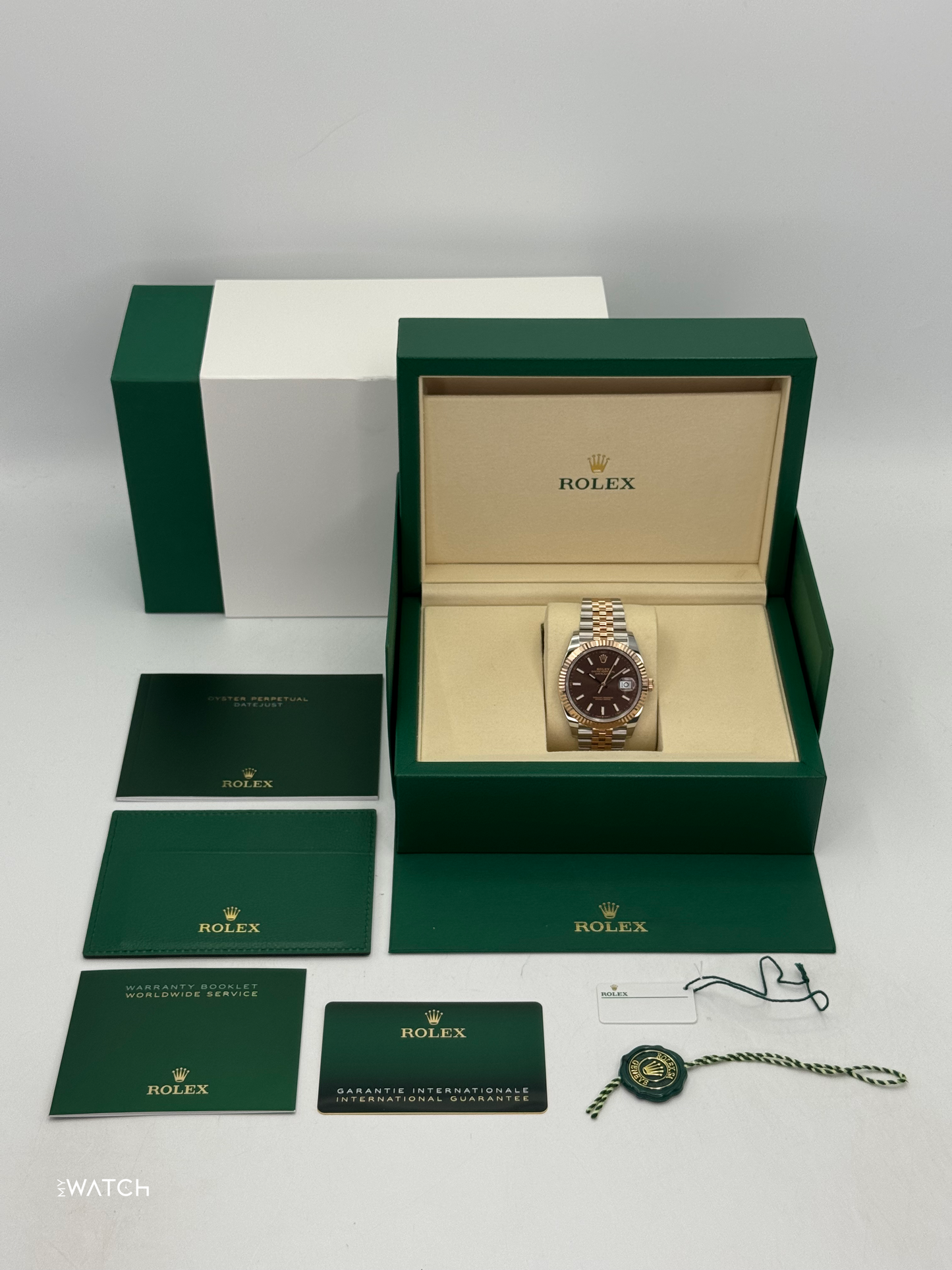 NEW 2025 Rolex Datejust 41mm 126331 Two-Tone Rose Gold Chocolate Dial - MyWatchLLC