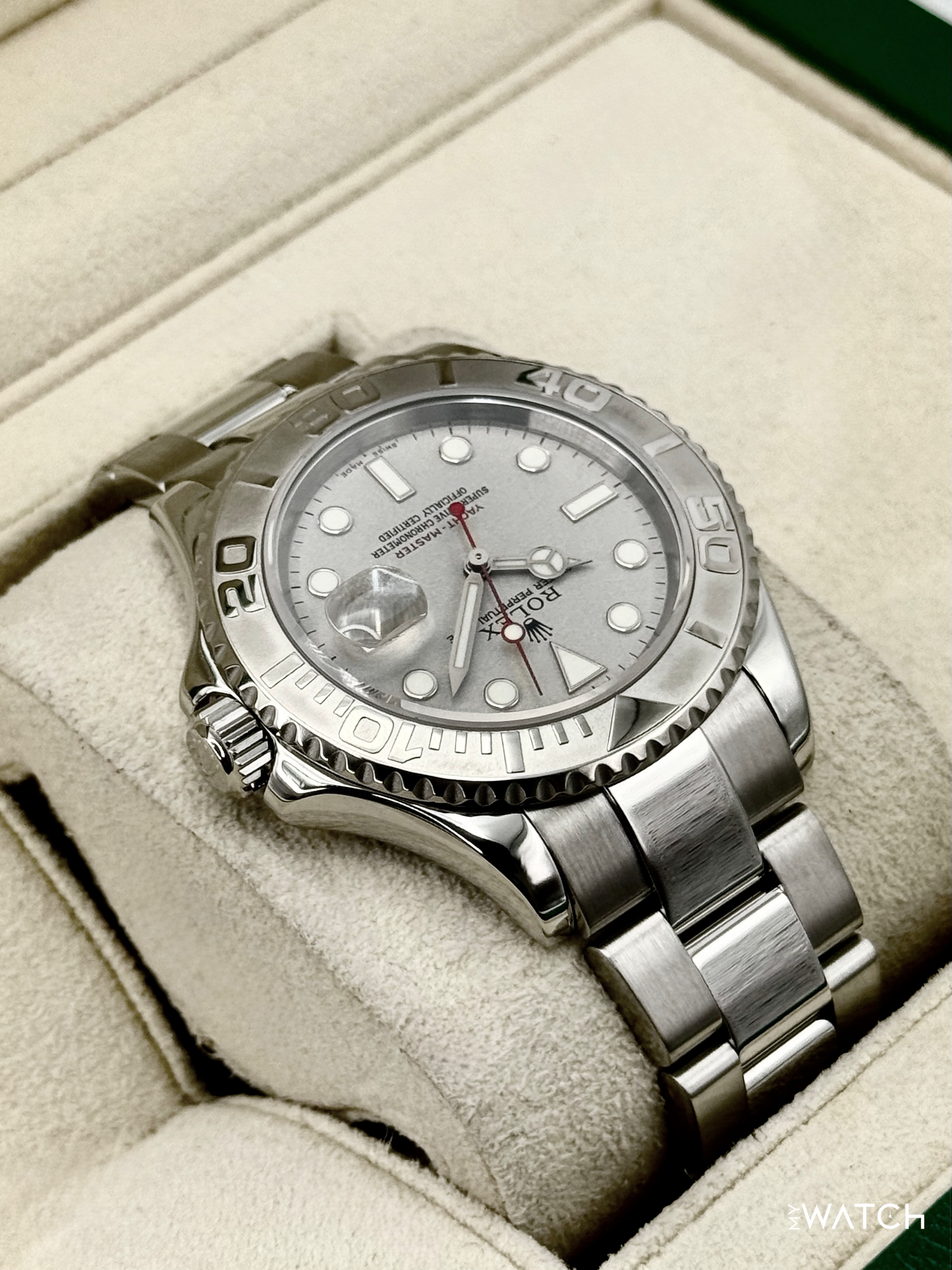 2004 Rolex Yacht-Master 40mm 16622 Stainless Steel Oyster Platinum Bezel and Dial - MyWatchLLC