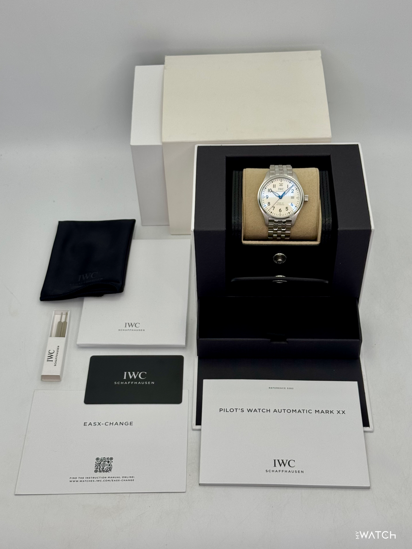 2025 IWC Pilot's Watch Mark XX 40mm IW328208 Stainless Steel White Dial - MyWatchLLC