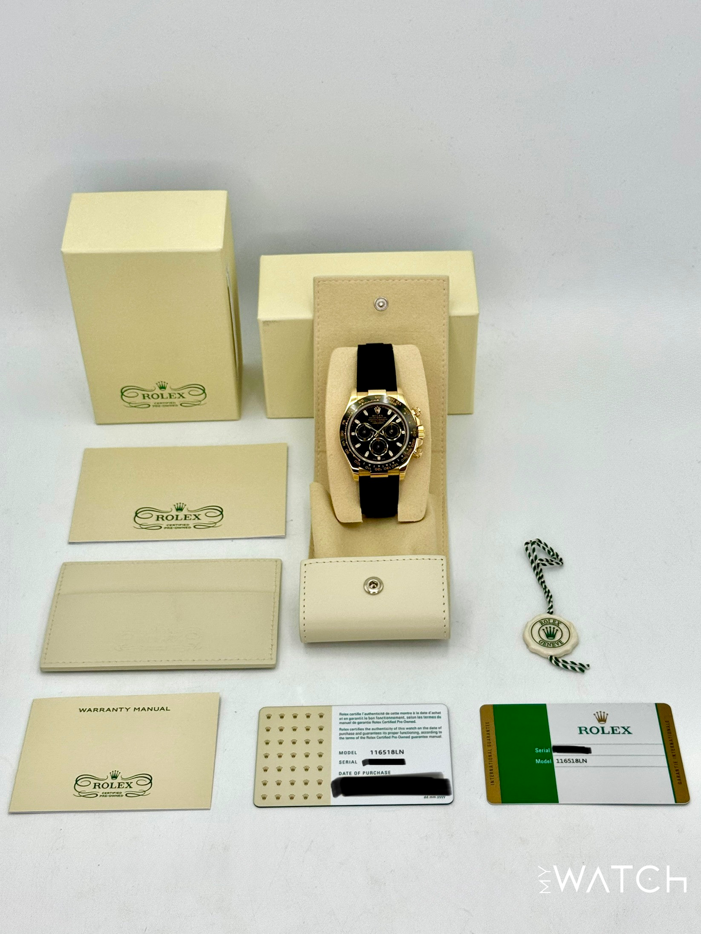 2025 CPO Rolex Daytona 40mm 116518LN Yellow Gold Oysterflex Black Dial (CPO)
