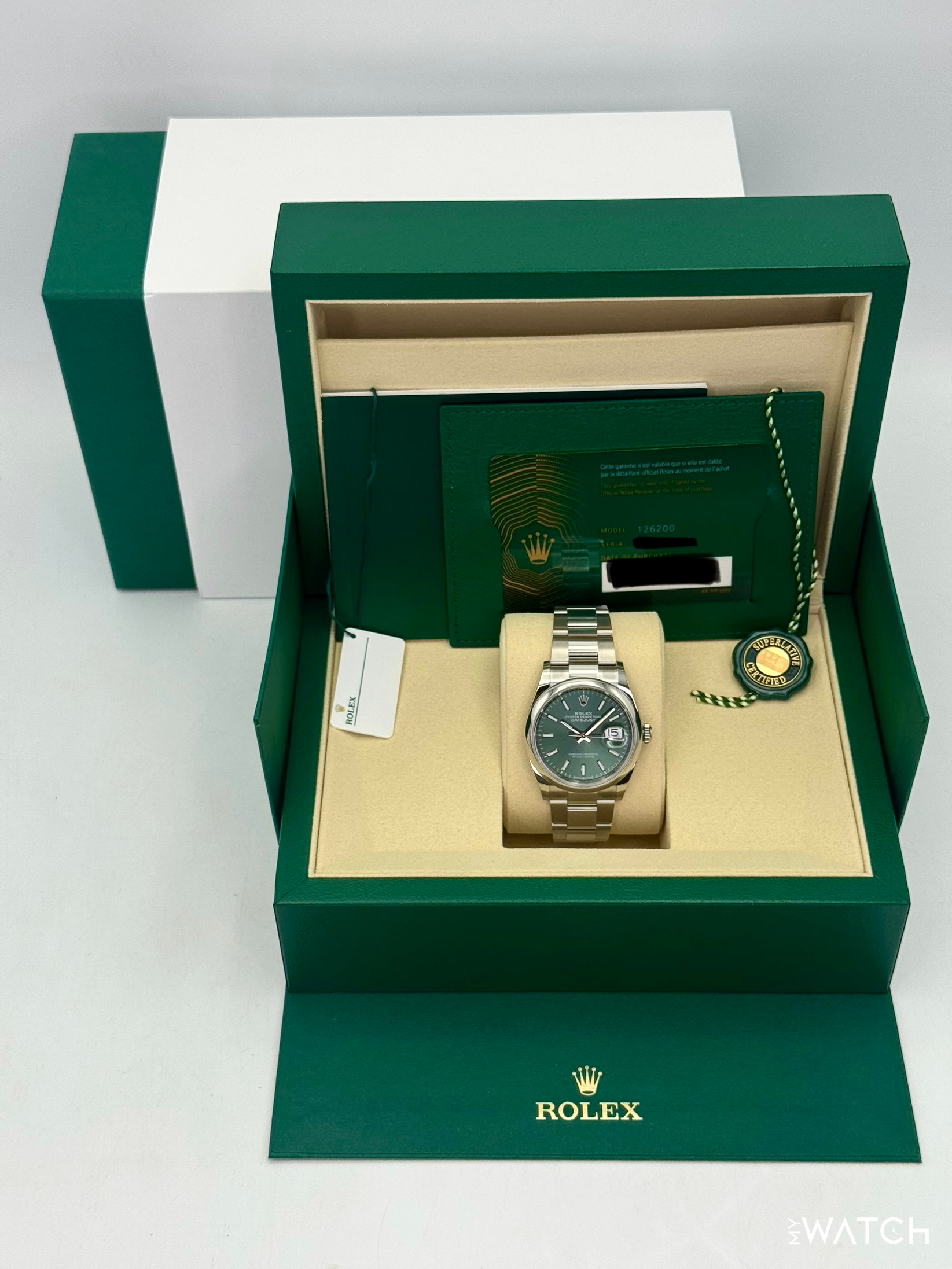 NEW 2025 Rolex Datejust 36mm 126200 Oyster Mint Green Dial - MyWatchLLC