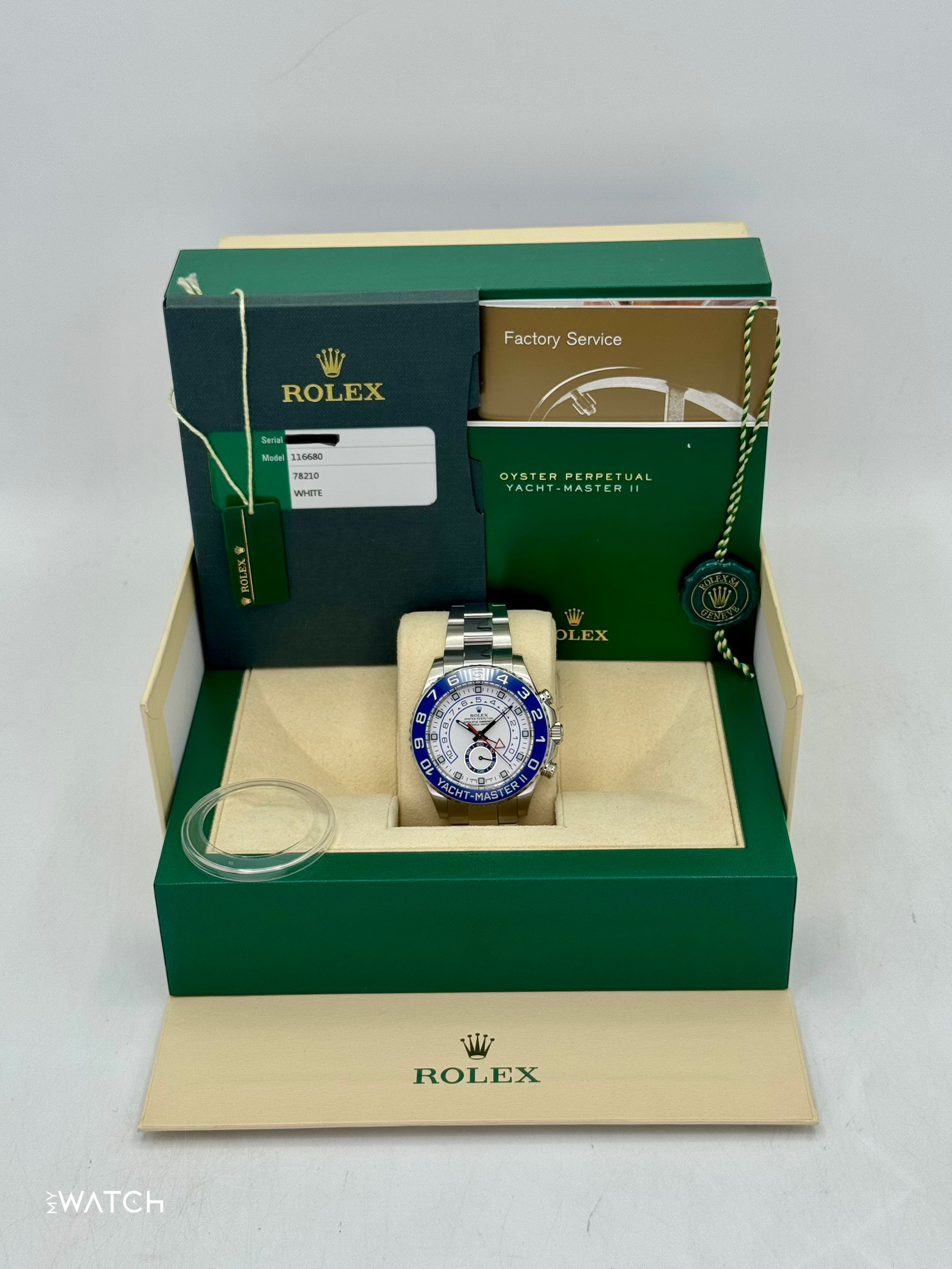 2016 Rolex Yacht-Master II 44mm 116680 Stainless Steel White Dial - MyWatchLLC