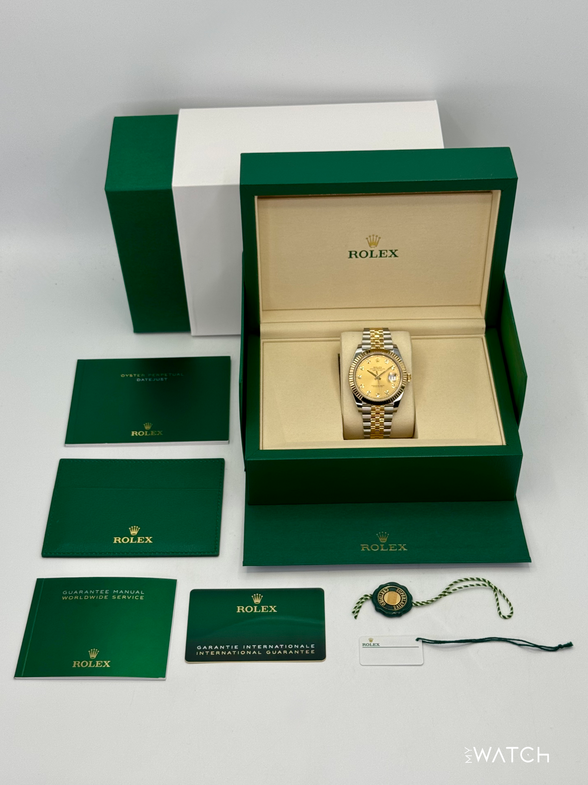 NEW 2025 Rolex Datejust 41mm 126333 Jubilee Champagne Diamond Dial - MyWatchLLC