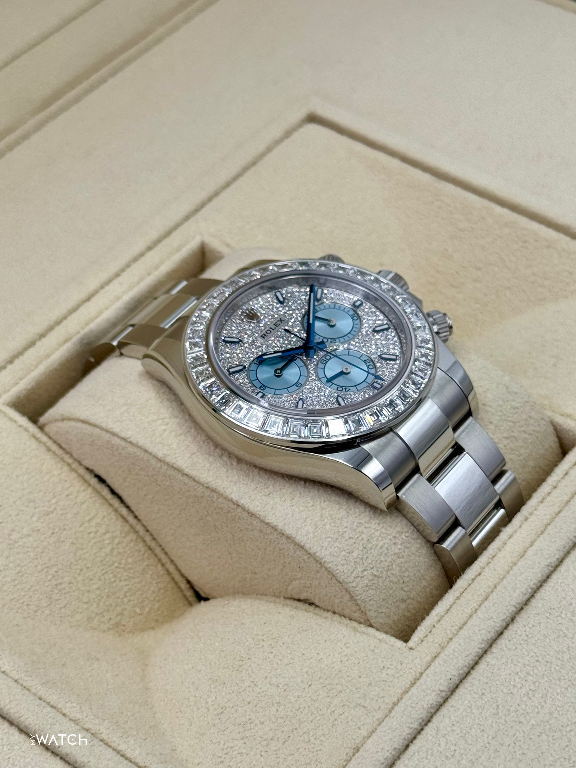 2024 Rolex Daytona 40mm 126576TBR Platinum Diamond Bezel Diamond Paved Dial - MyWatchLLC