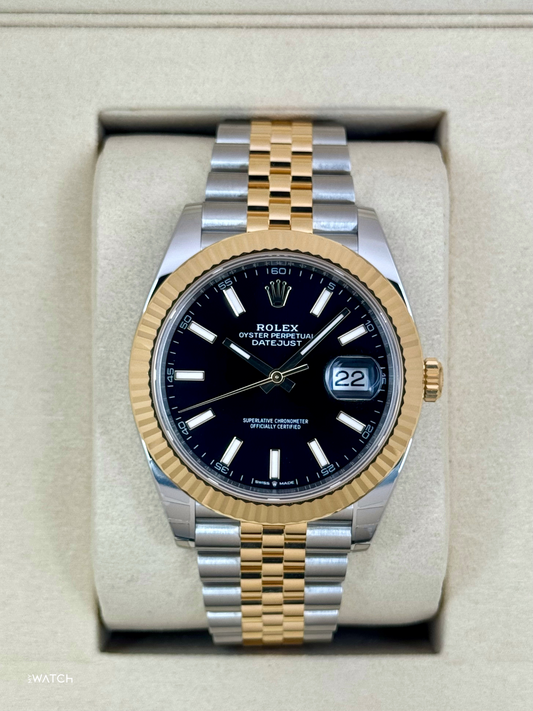 NEW 2025 Rolex Datejust 41mm 126333 Two-Tone Jubilee Black Dial (STICKERED) - MyWatchLLC