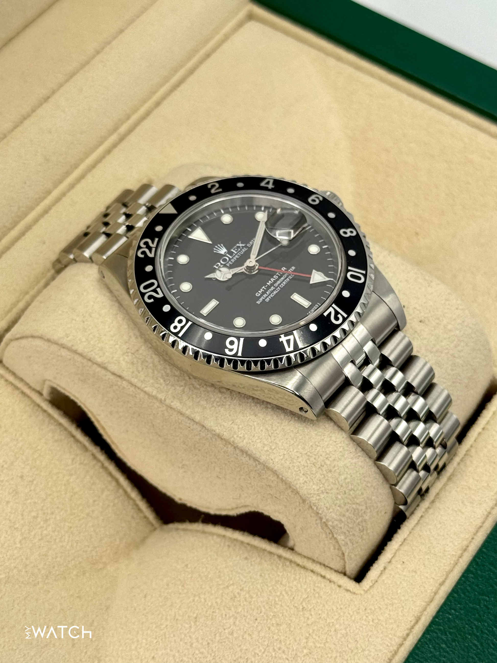1999 Rolex GMT-Master 40mm 16700 Stainless Steel Jubilee Black Dial (BOTH BRACELETS) - MyWatchLLC